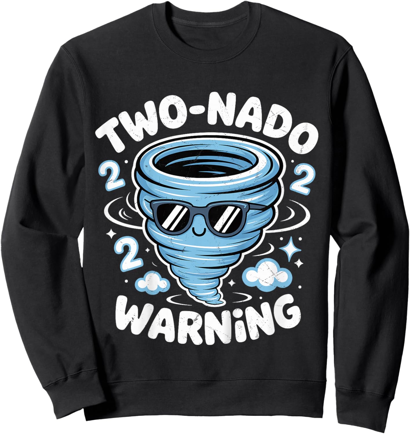 Two Nado Warning 2nd Birthday 2 Year Old Boys Kids Sweatshirt - Sweatshirt | Black