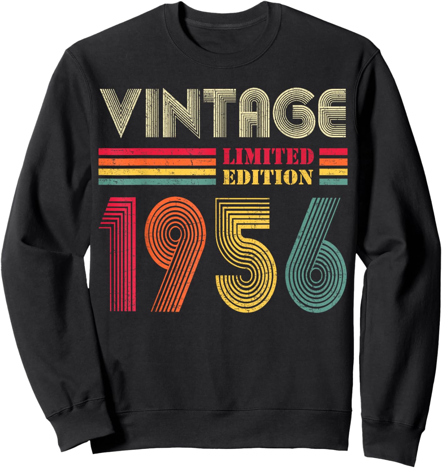 Vintage 1956 70th Birthday Gift Men Women 70 Years Old Sweatshirt - Sweatshirt | Black