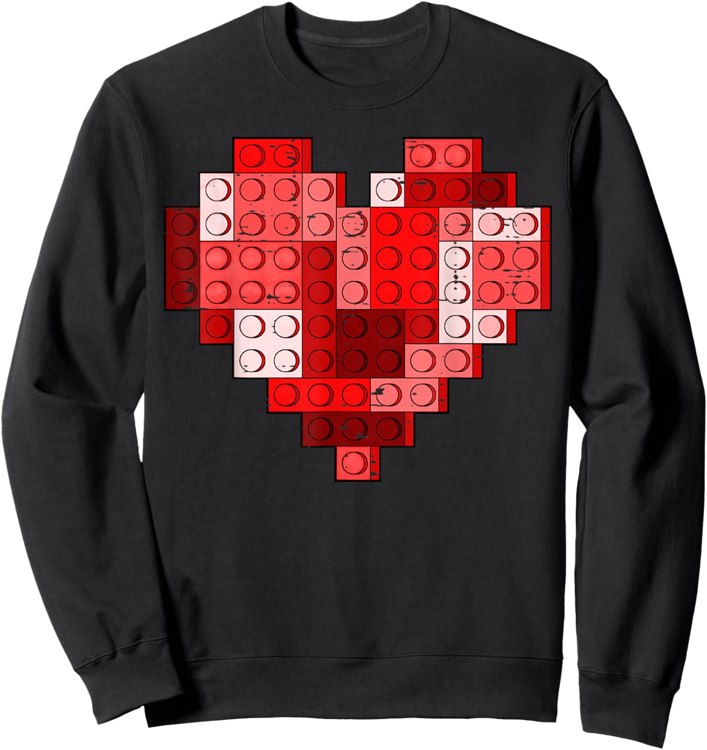 Valentines Day Heart Building Blocks Bricks Boys Kid Toddler Sweatshirt - Sweatshirt | Black