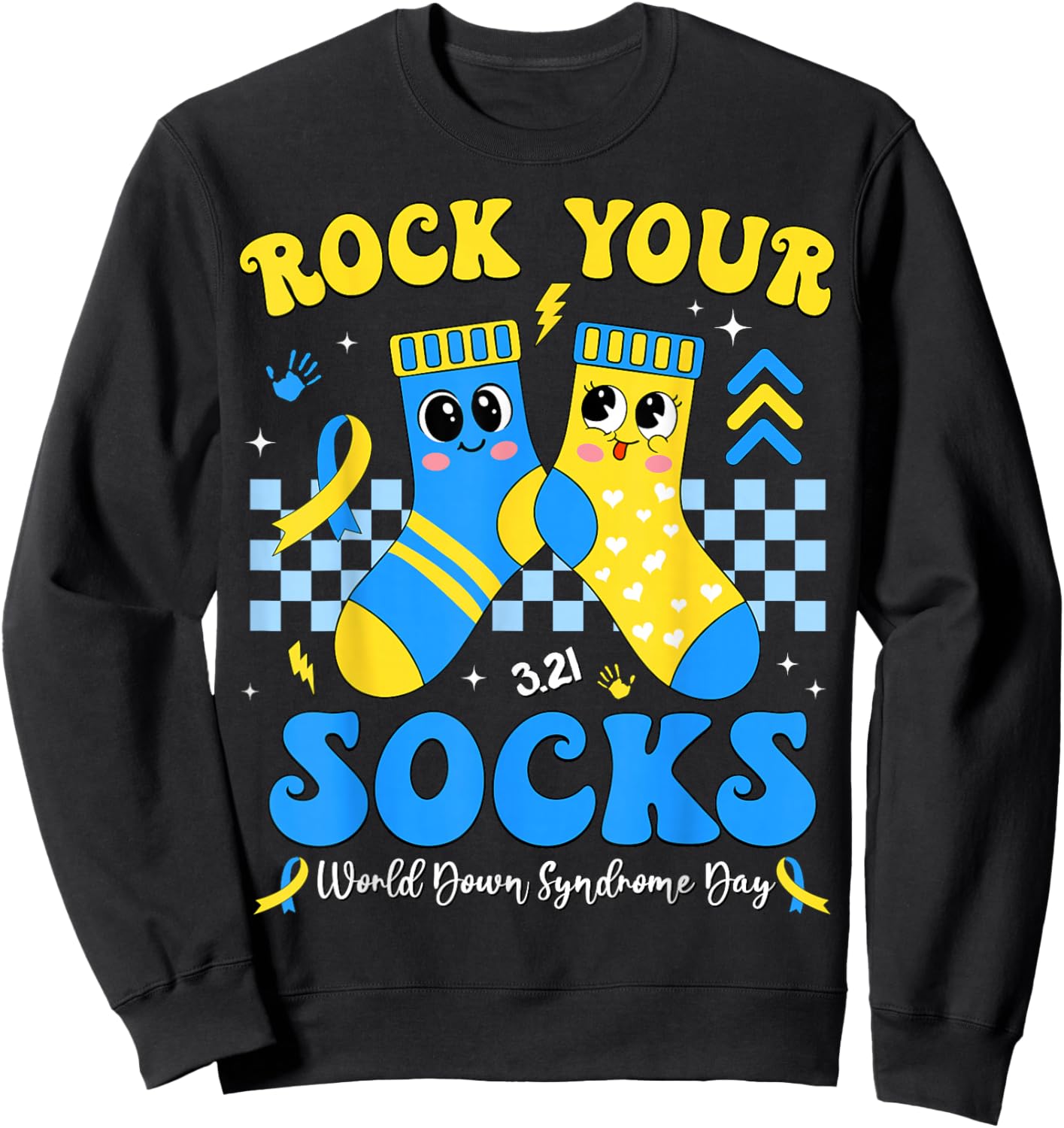Rock Your Socks World Down Syndrome Day Awareness 3.21 Kids Sweatshirt - Sweatshirt | Black