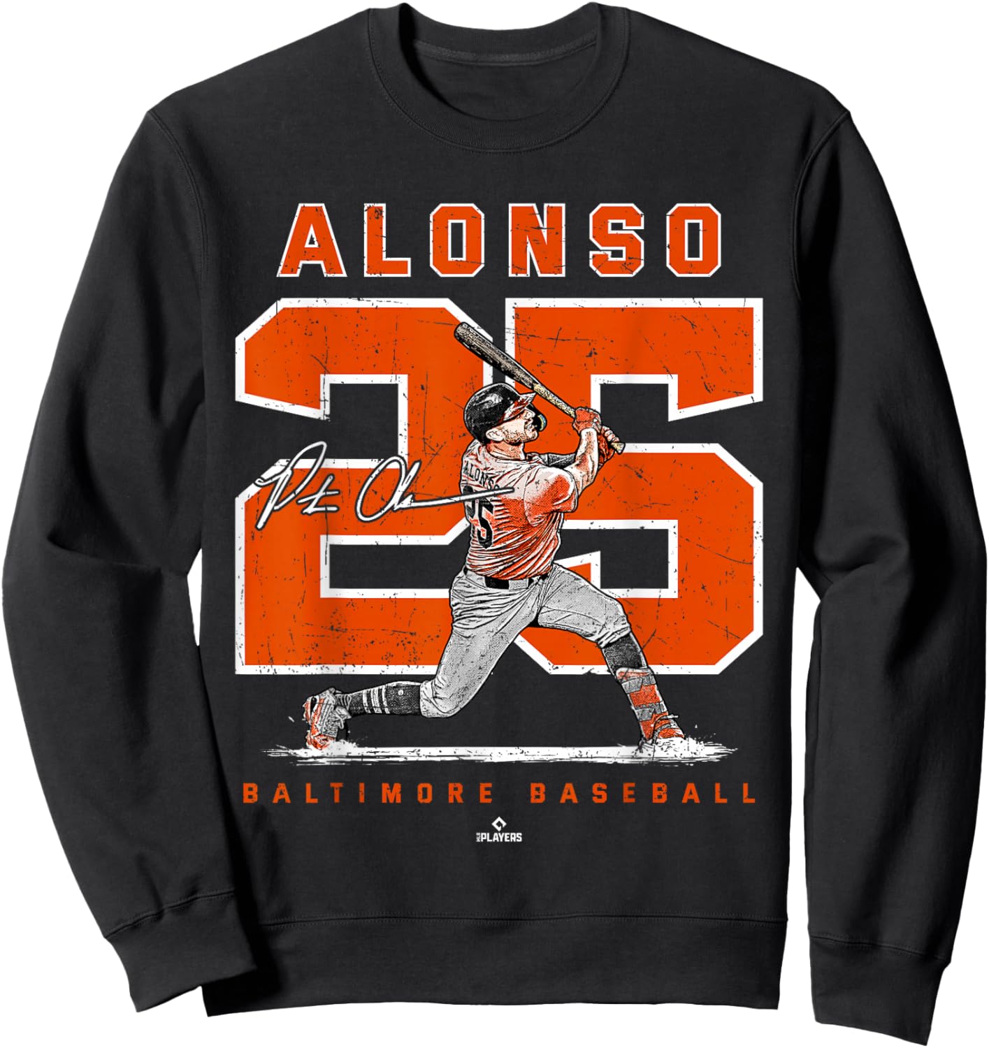 Number and Portrait Pete Alonso Baltimore Baseball MLBPA Sweatshirt - Sweatshirt | Black