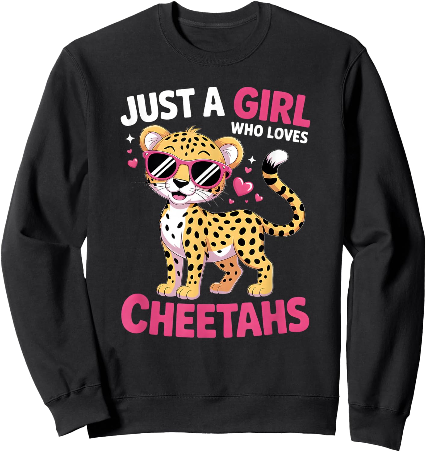Girls Cheetah Sweatshirt - Sweatshirt | Black