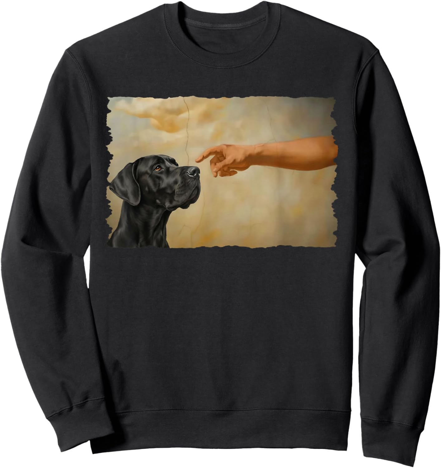 God Creates Great Black Great Dane Dog Lover Sweatshirt - Sweatshirt | Black
