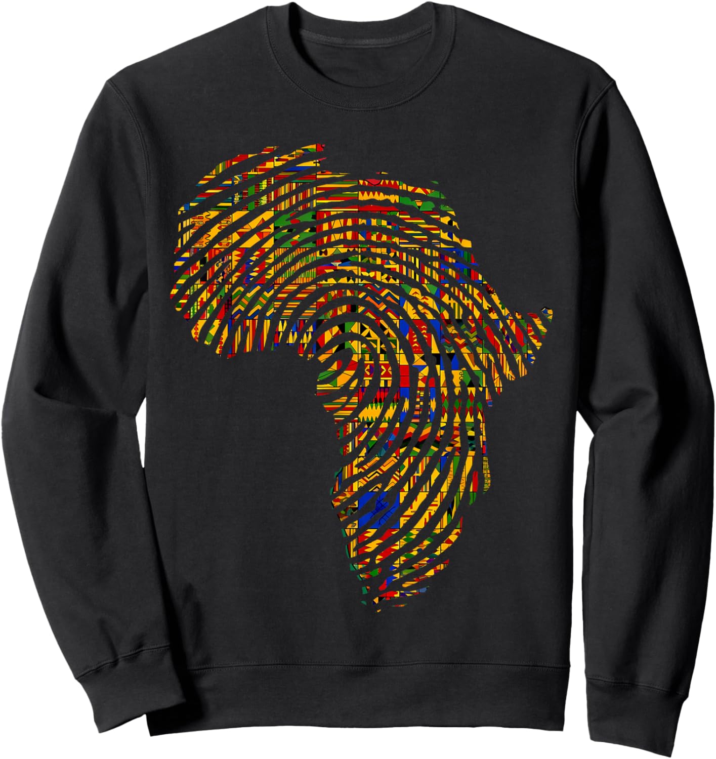 Africa Map Kente Cloth African Print Roots Traditional Art Sweatshirt - Sweatshirt | Black