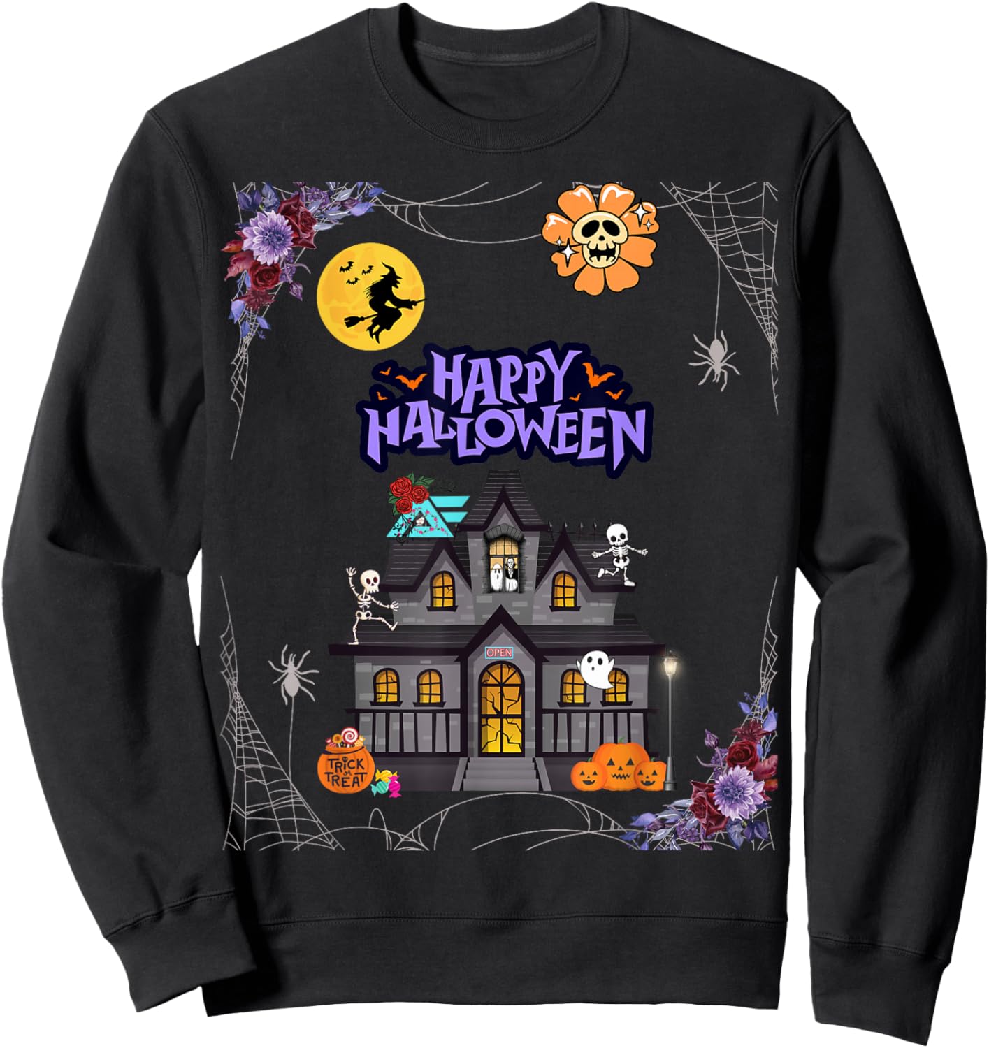 Trick-or-Treat Manor Sweatshirt - Sweatshirt | Black