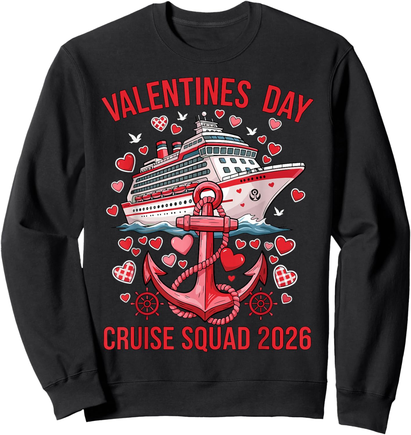 Valentines Day Cruise Squad 2026 Matching Couple Valentine Sweatshirt - Sweatshirt | Black