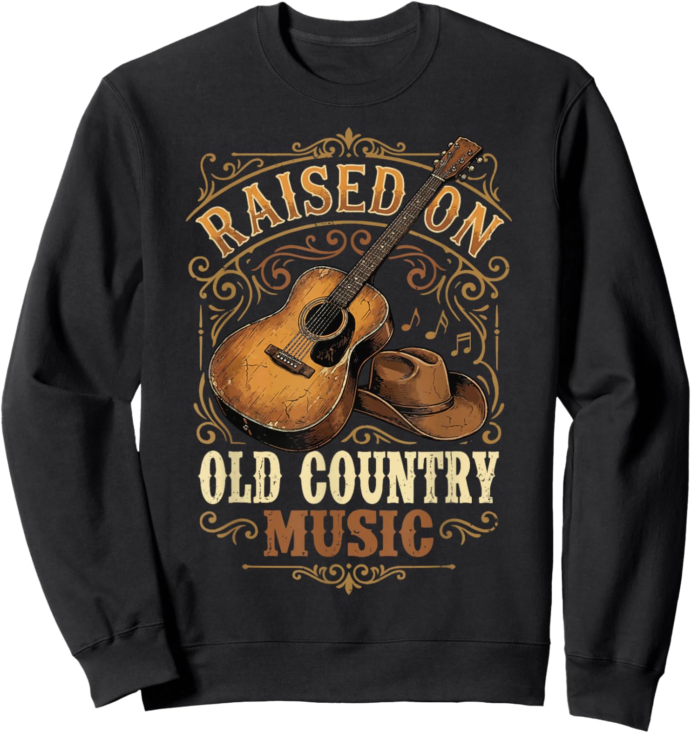 Raised On Old Country Music Sweatshirt - Sweatshirt | Black
