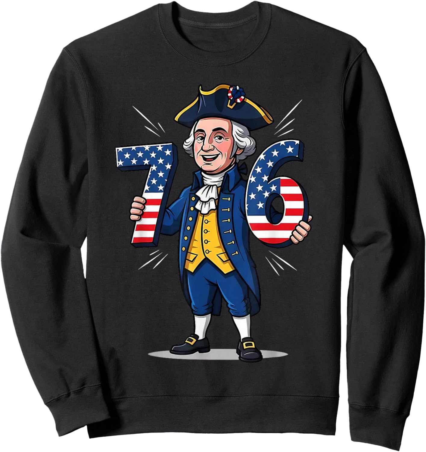 6-7 7-6 George Washington Shirt Six Seven American Design Sweatshirt - Sweatshirt | Black
