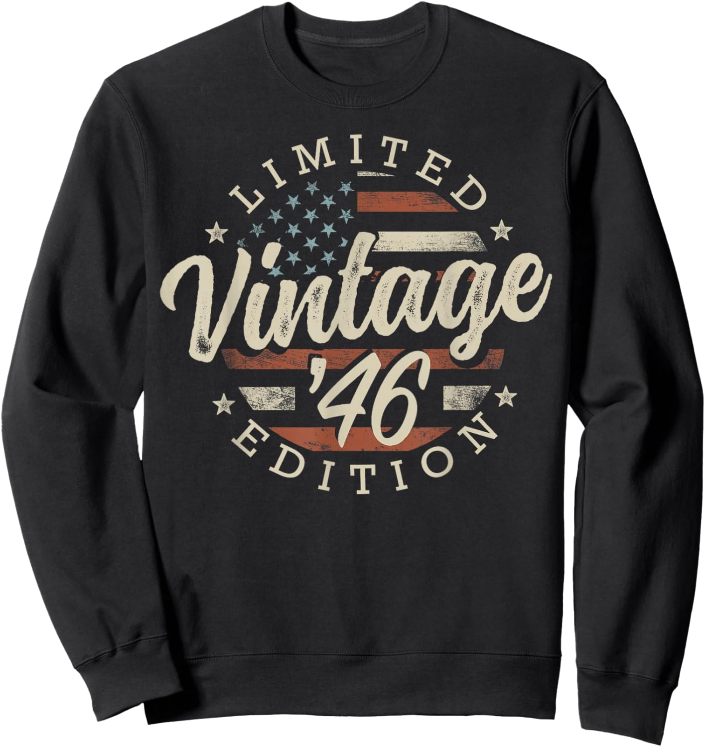 Vintage 1946 Limited Edition USA Flag 79th Birthday Sweatshirt - Sweatshirt | Black