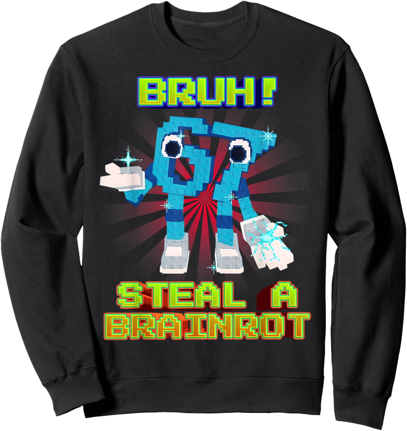 Bruh 67 Six Seven 6-7 Funny Brainrot Meme for Kids Teens Sweatshirt - Sweatshirt | Black