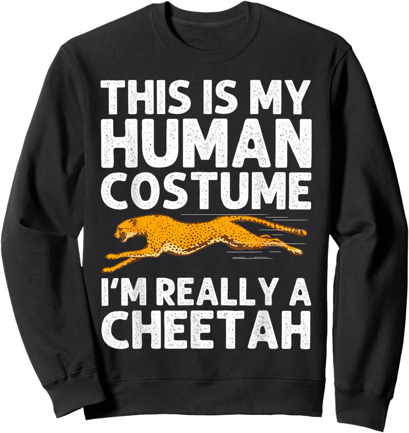 Cool Cheetah Art Women Kid Zoo Animal Safari Cheetah Sweatshirt - Sweatshirt | Black