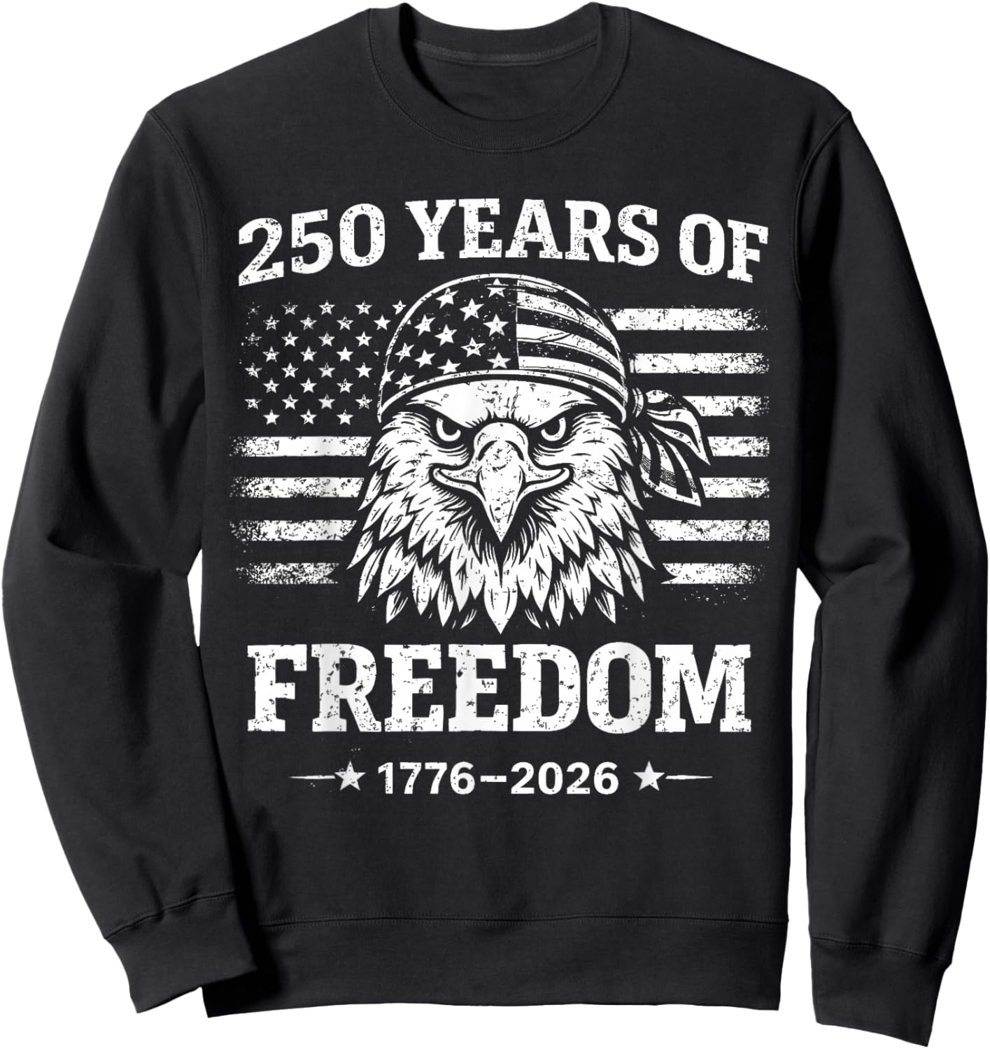 Flag Vintage 250 Years American 1776 2026 250th USA Birthday Sweatshirt - Sweatshirt | Black