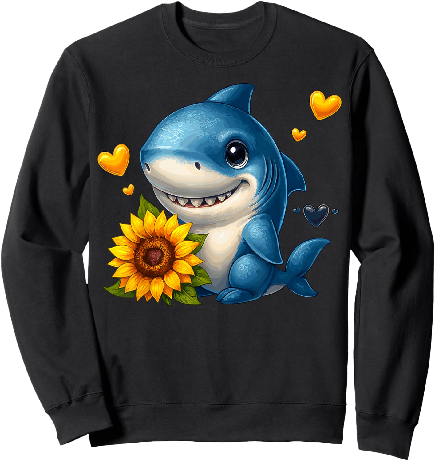 Sunflower Shark Sweatshirt - Sweatshirt | Black