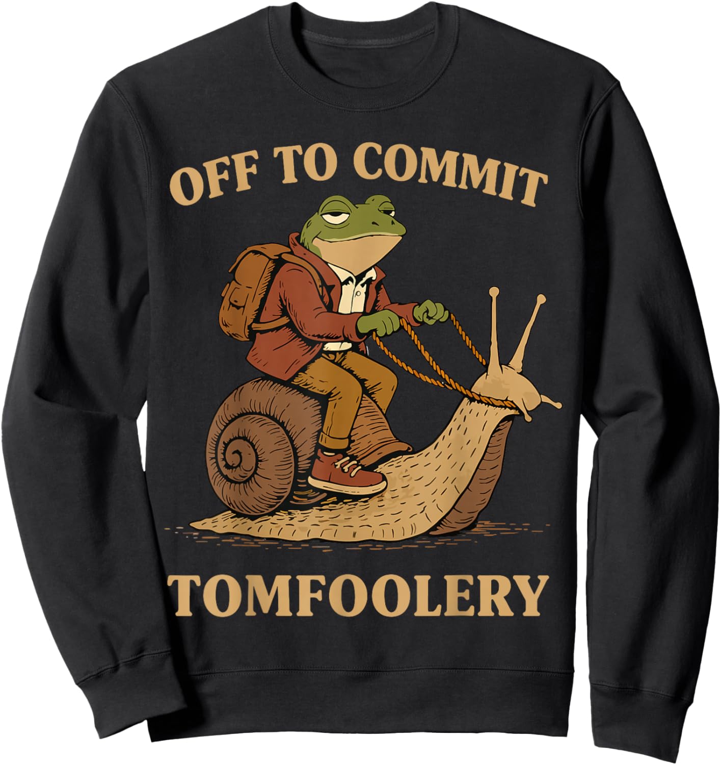 Sarcasm Frog Wizard Off to Cause A Tomfoolery Meme Frog Sweatshirt - Sweatshirt | Black