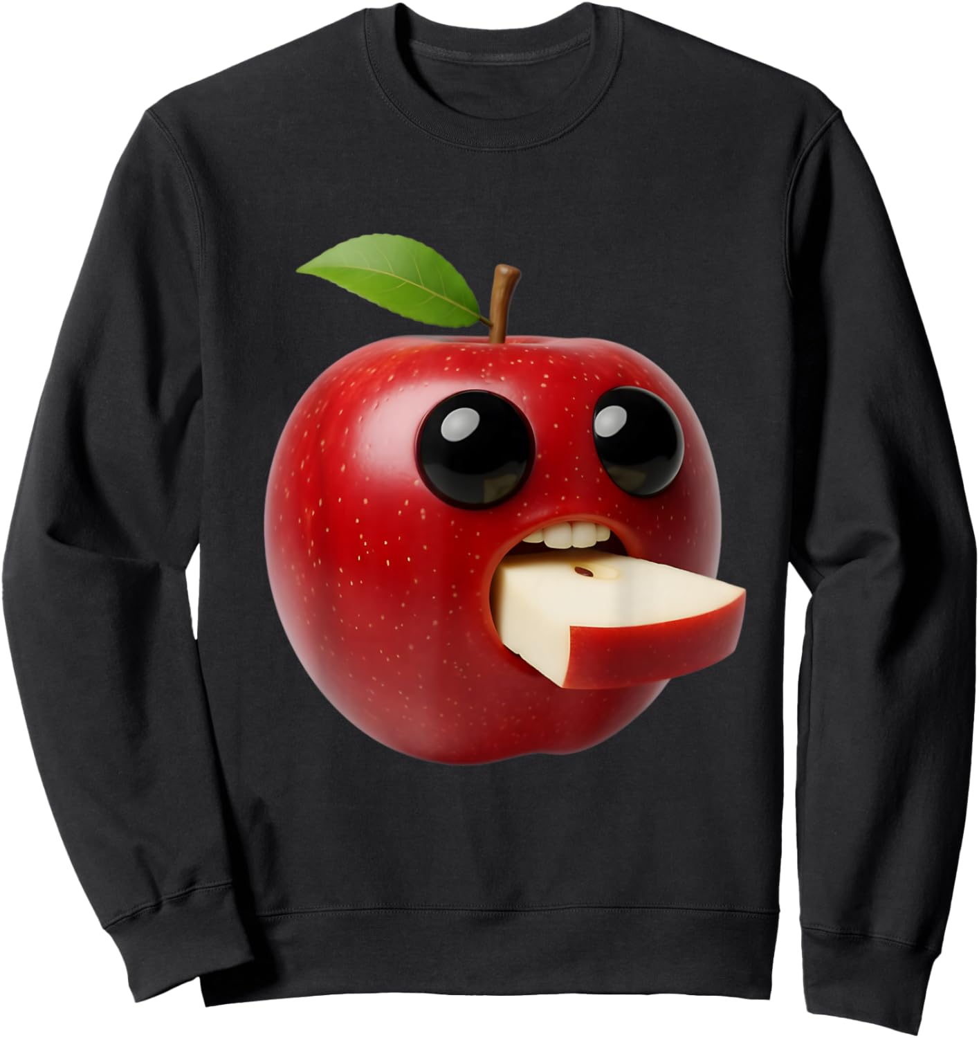 Niche Fruits Funny Apple Meme Brainrot Surreal Sweatshirt - Sweatshirt | Black