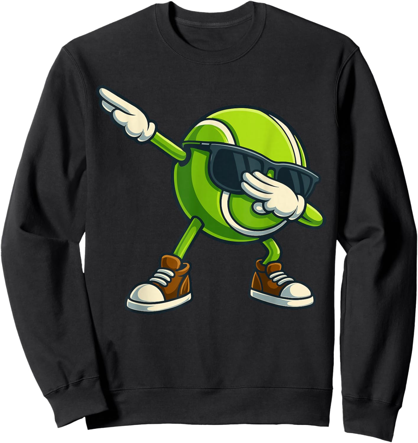 Tennis Game Day Shirt Shirt, Cool Dabbing Tennis Sweatshirt - Sweatshirt | Black