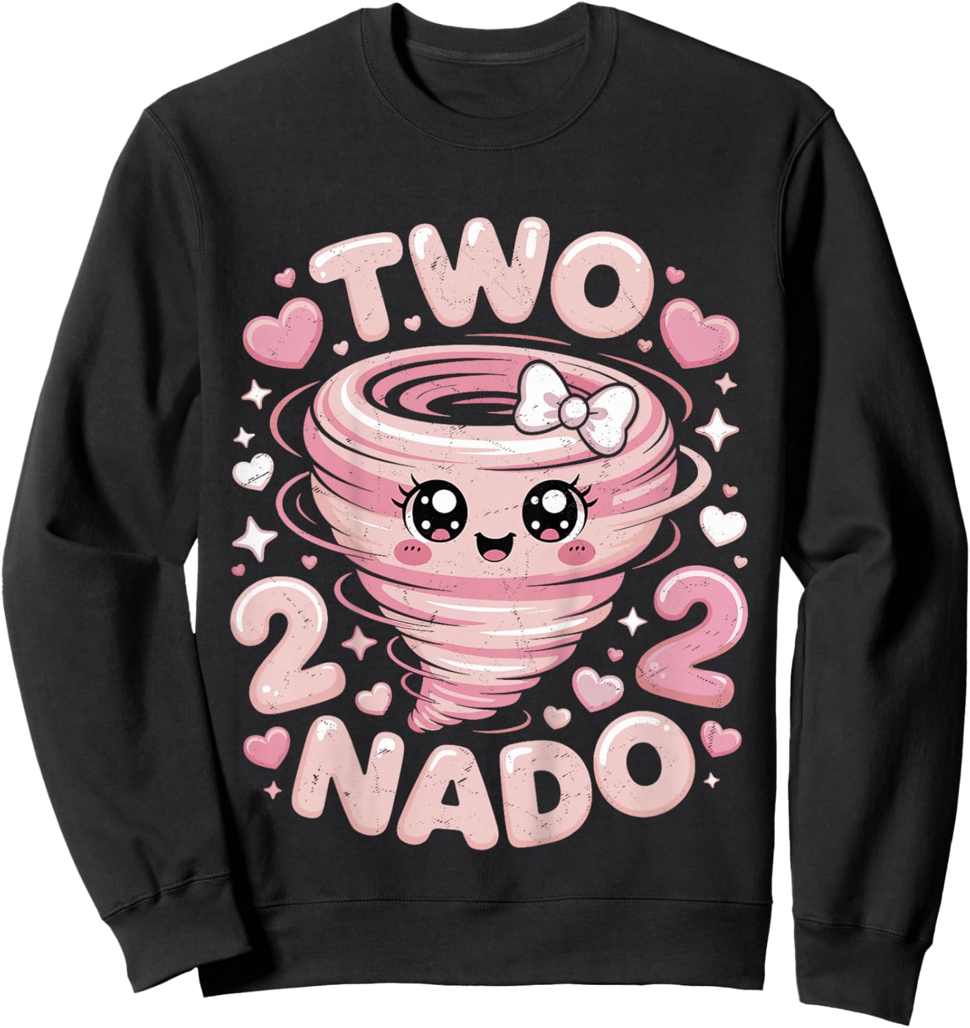 Two Nado 2nd Birthday Funny 2 Year Old Girls Kids Toddler Sweatshirt - Sweatshirt | Black