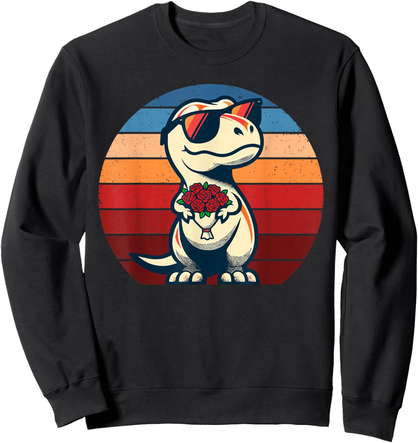 Dinosaur T-Rex Love Men Women Kids Funny St. Valentine's Sweatshirt - Sweatshirt | Black