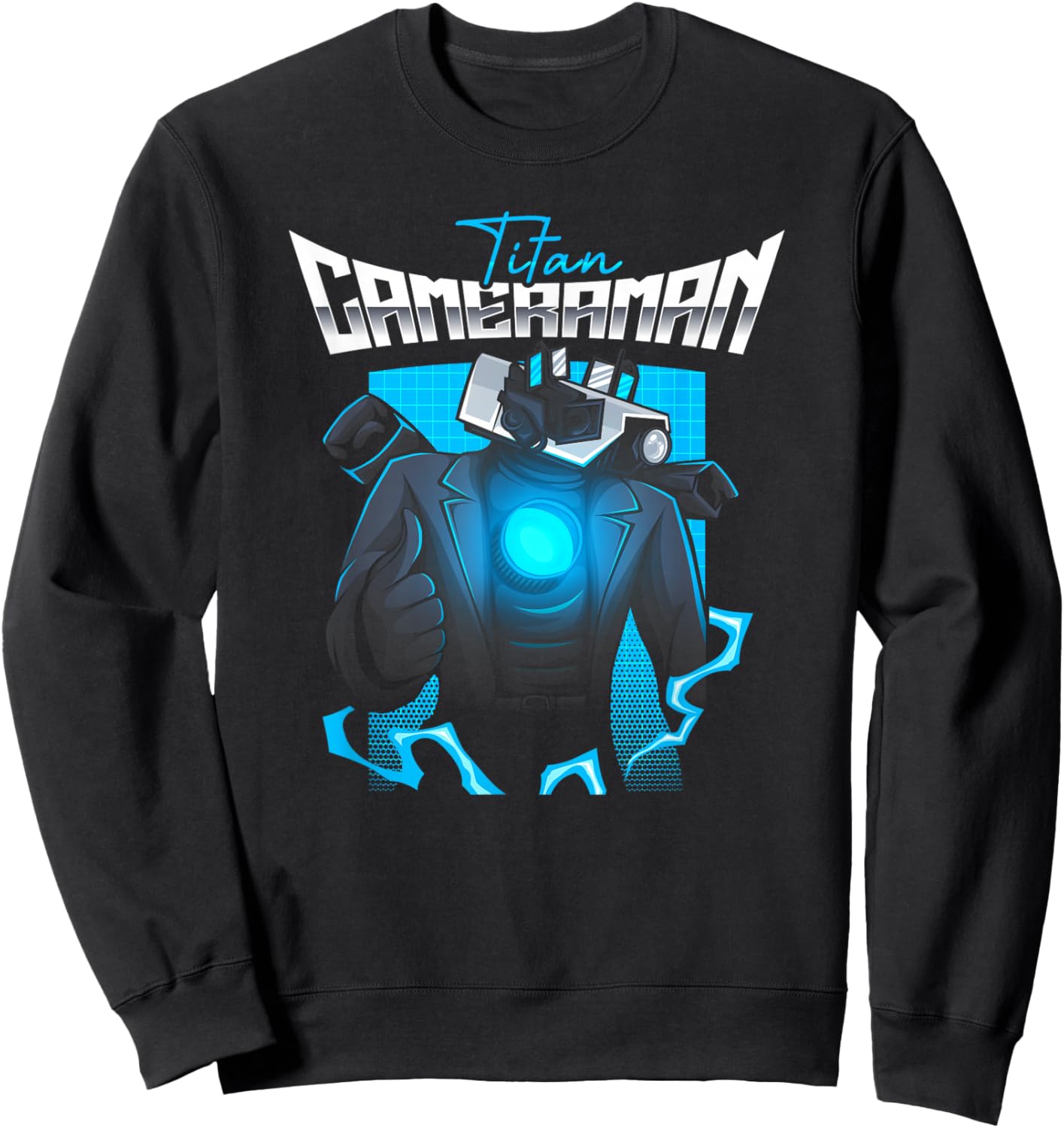 Skibidi Toilet Titan Cameramna Thumbs Up Sweatshirt - Sweatshirt | Black