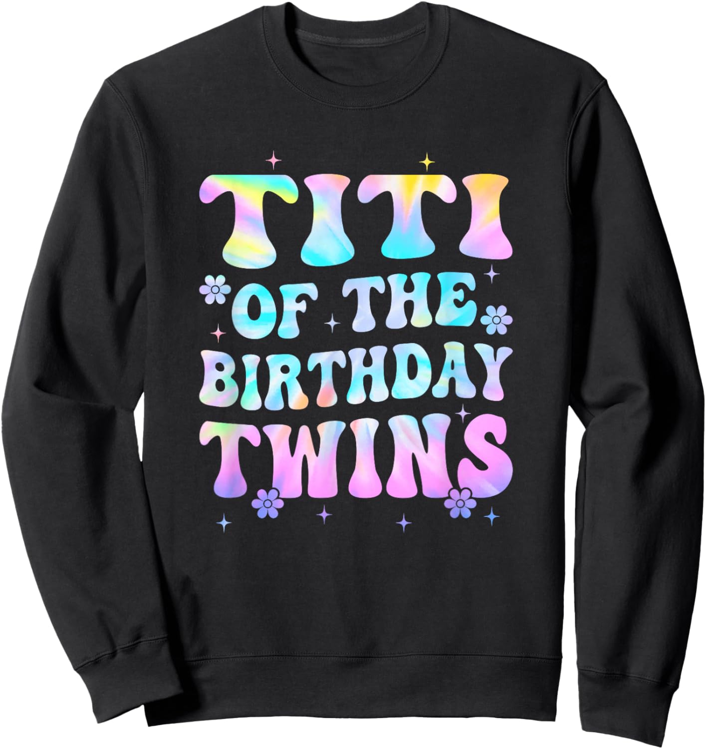 Titi of The Birthday Twins Girls Kids Party Retro Bday Sweatshirt - Sweatshirt | Black