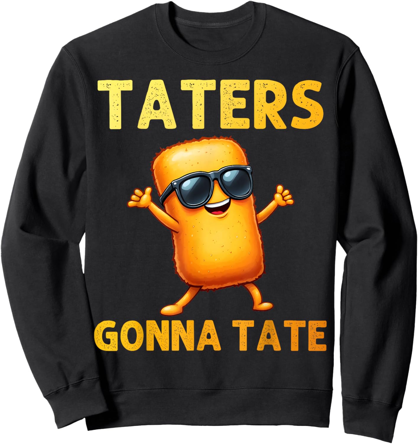 Best Tater Tot Art Women Kids Potato Tater Tot Lover Sweatshirt - Sweatshirt | Black