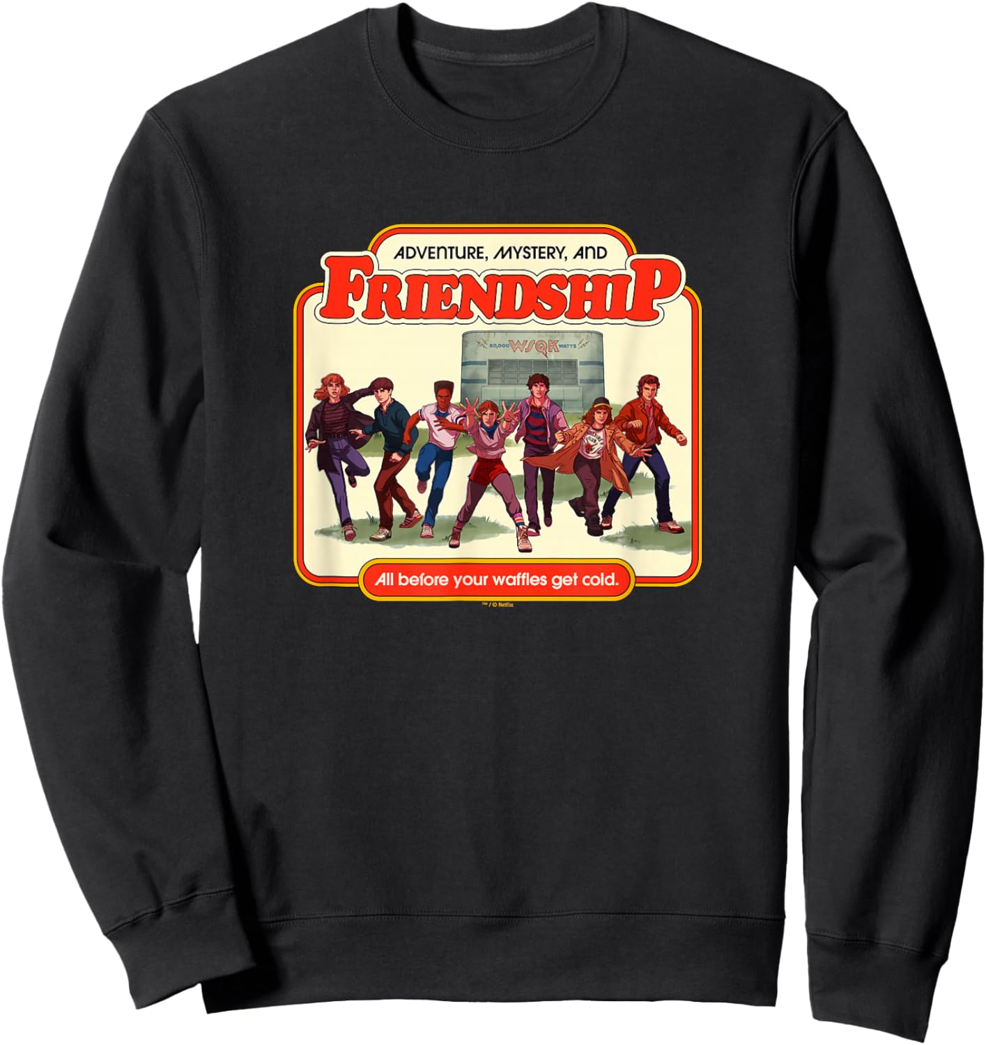 Stranger Things Saturday Morning Officially Licensed Sweatshirt - Sweatshirt | Black