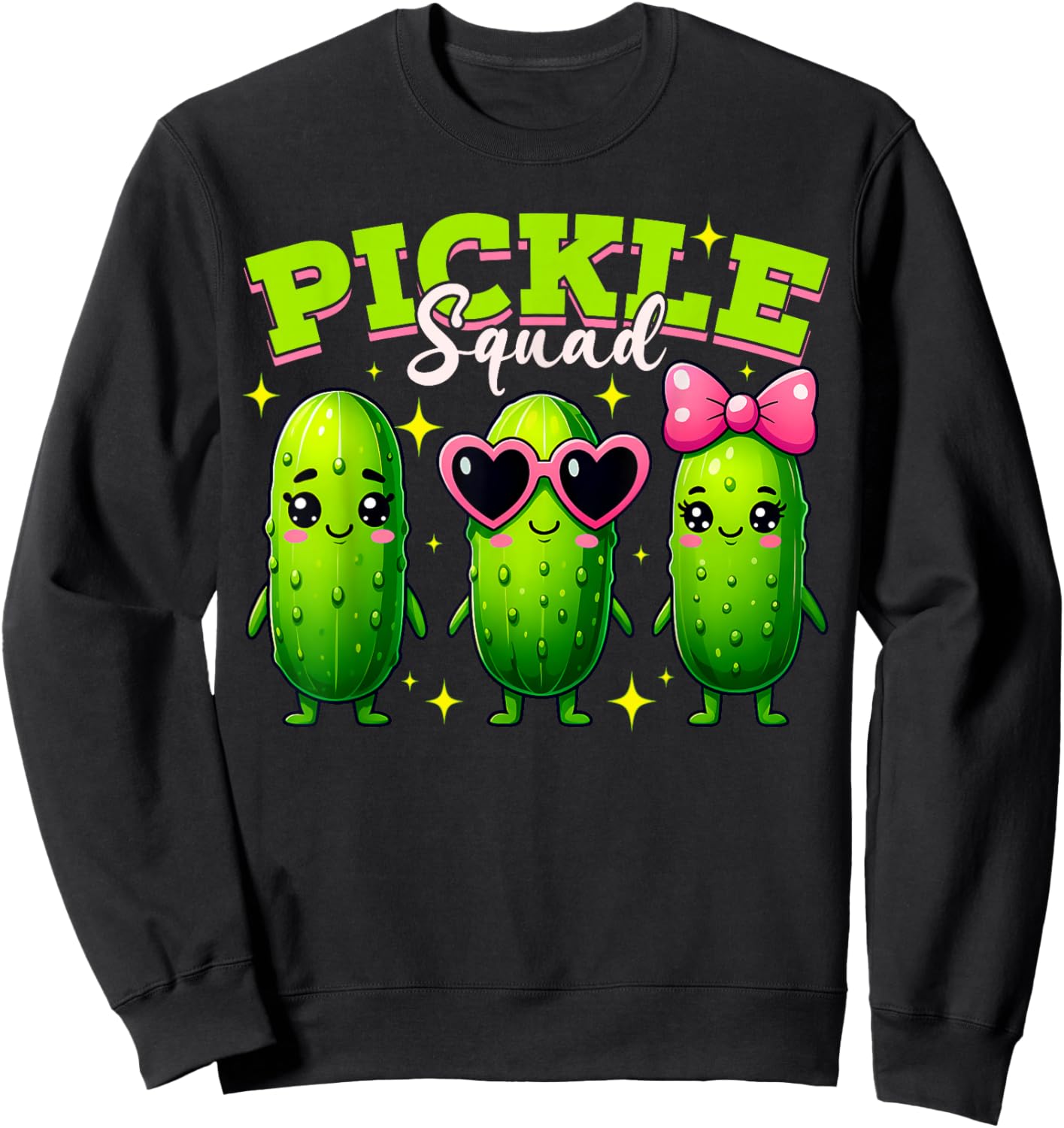 Pickle Squad Funny Pickle Costume Vegan Pickle Crew Sweatshirt - Sweatshirt | Black