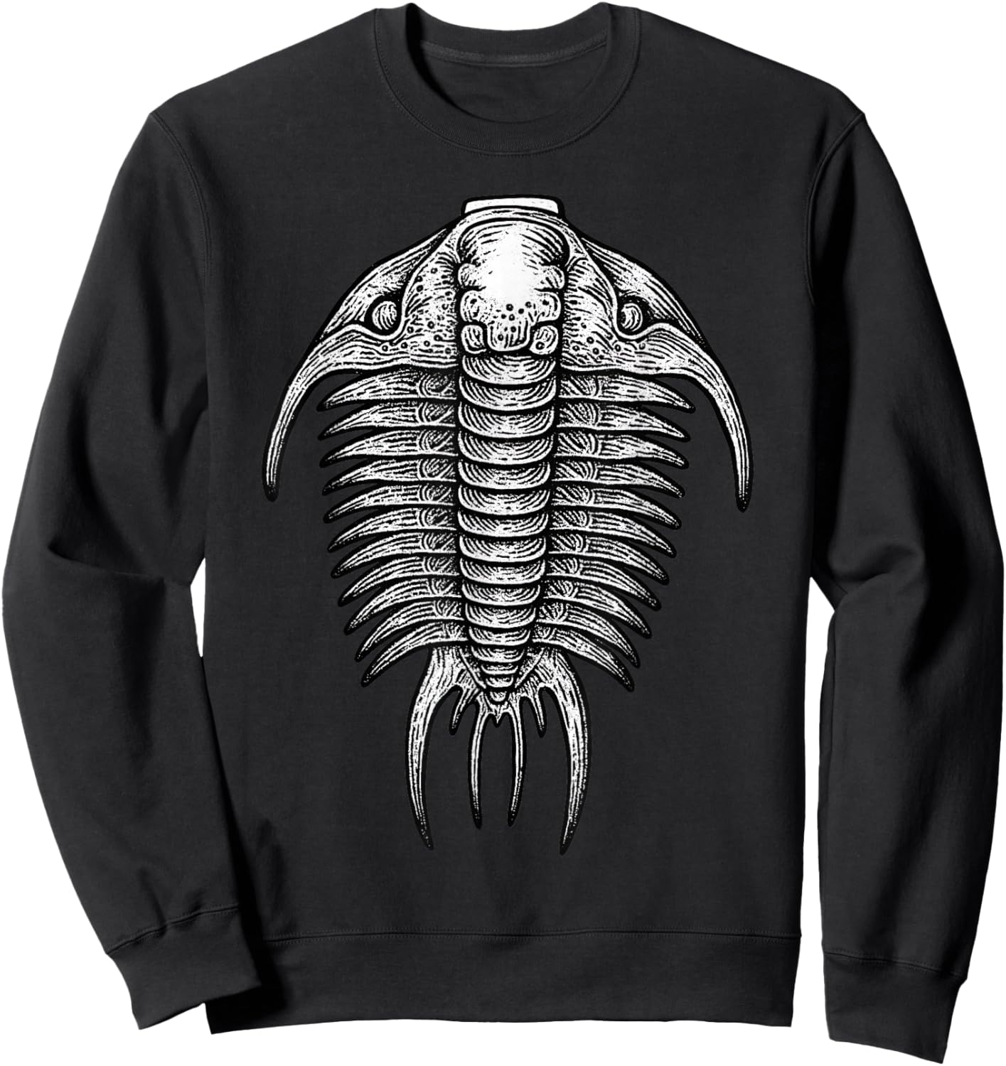 Trilobite Fossil Ancient Arthropod Dorsal View Paleontology Sweatshirt - Sweatshirt | Black