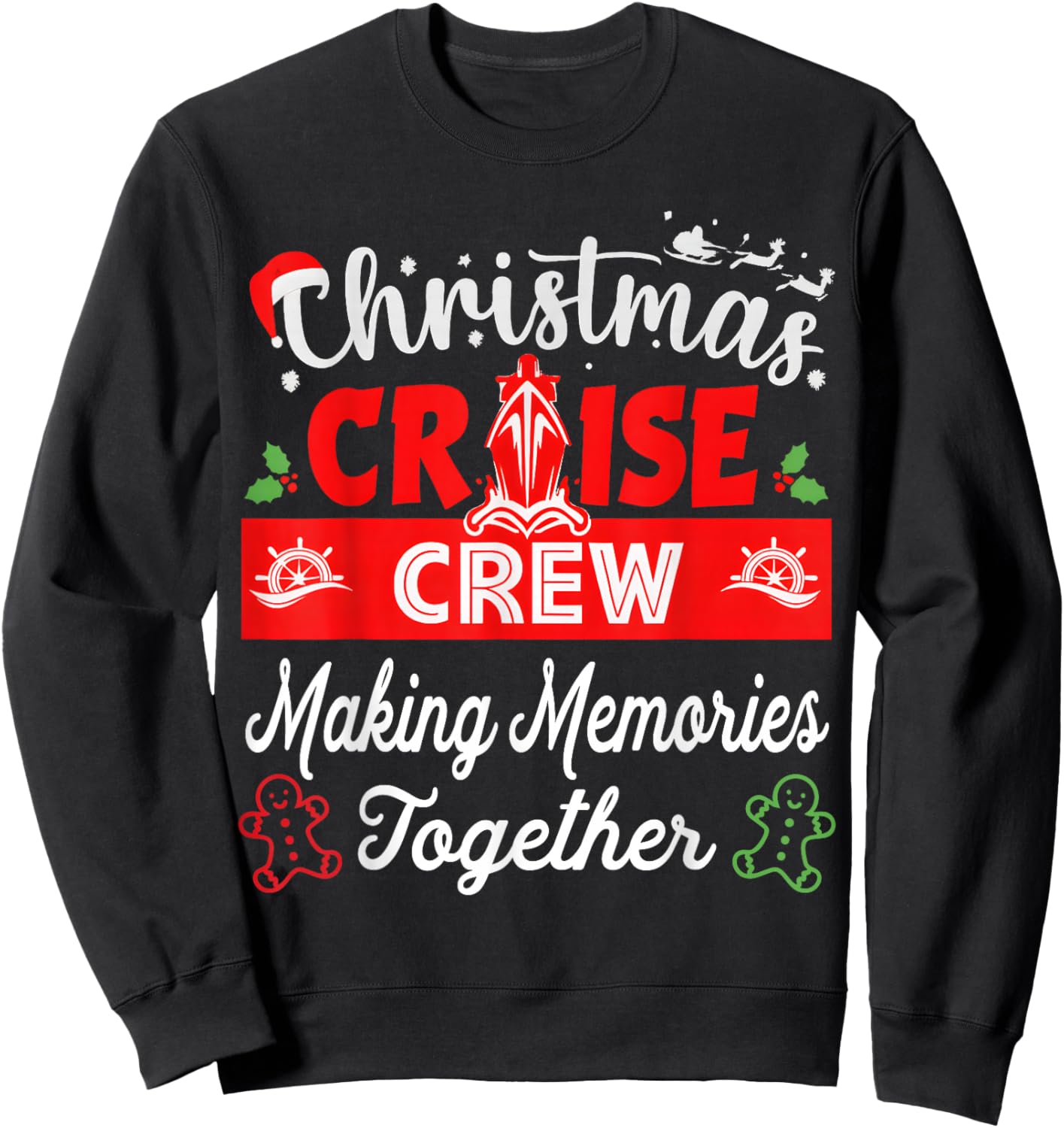 Christmas Cruise Crew Matching Family Cruise Vacation 2025 Sweatshirt - Sweatshirt | Black