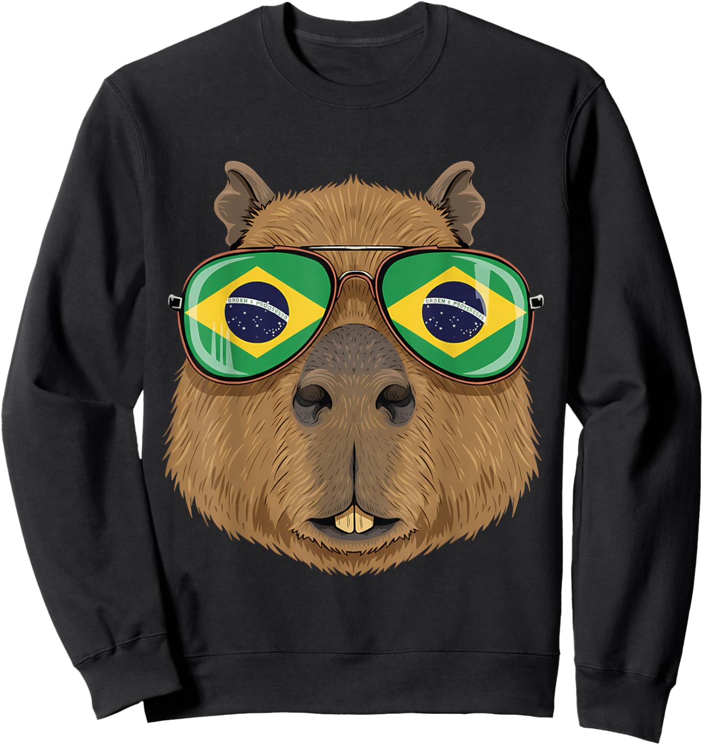 Brazil Flag Capybara Brazilian Roots Brasilian Pride Brasil Sweatshirt - Sweatshirt | Black