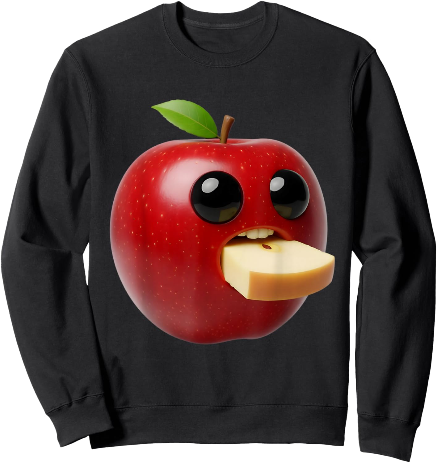 Niche Fruits Funny Apple Meme Brainrot Surreal Sweatshirt - Sweatshirt | Black