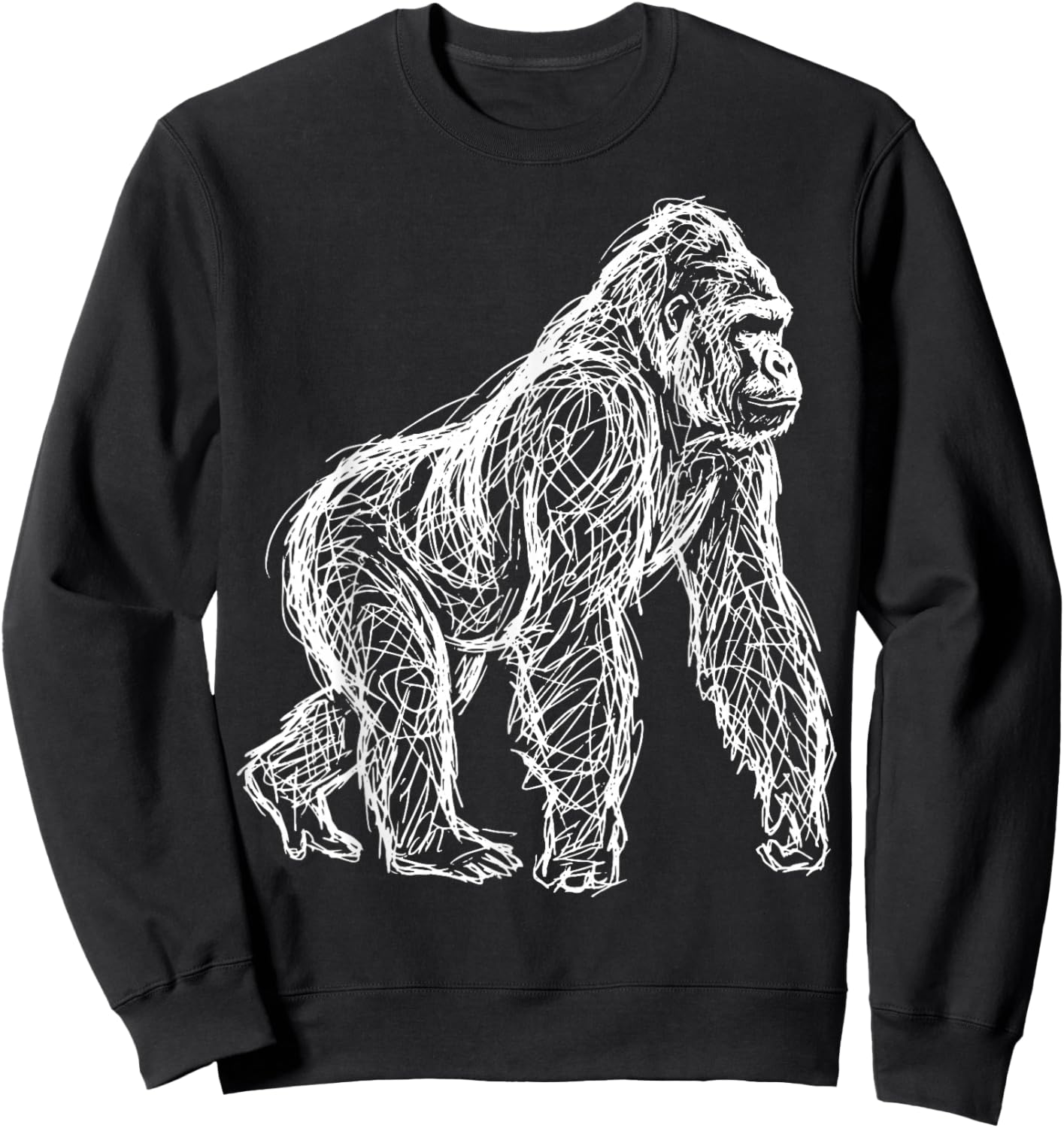 Gorilla Line Art Sweatshirt - Sweatshirt | Black