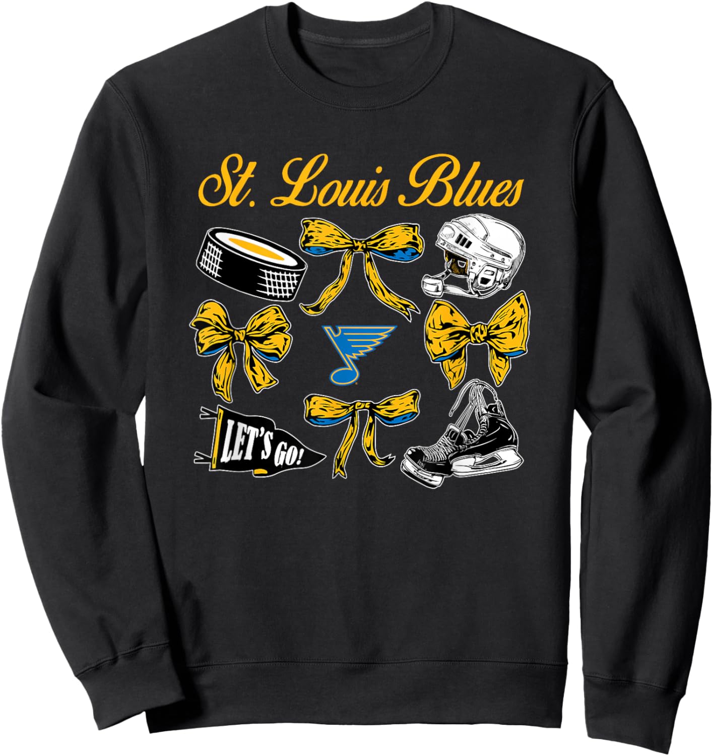 St. Louis Blues Bows Royal Officially Licensed Sweatshirt - Sweatshirt | Black