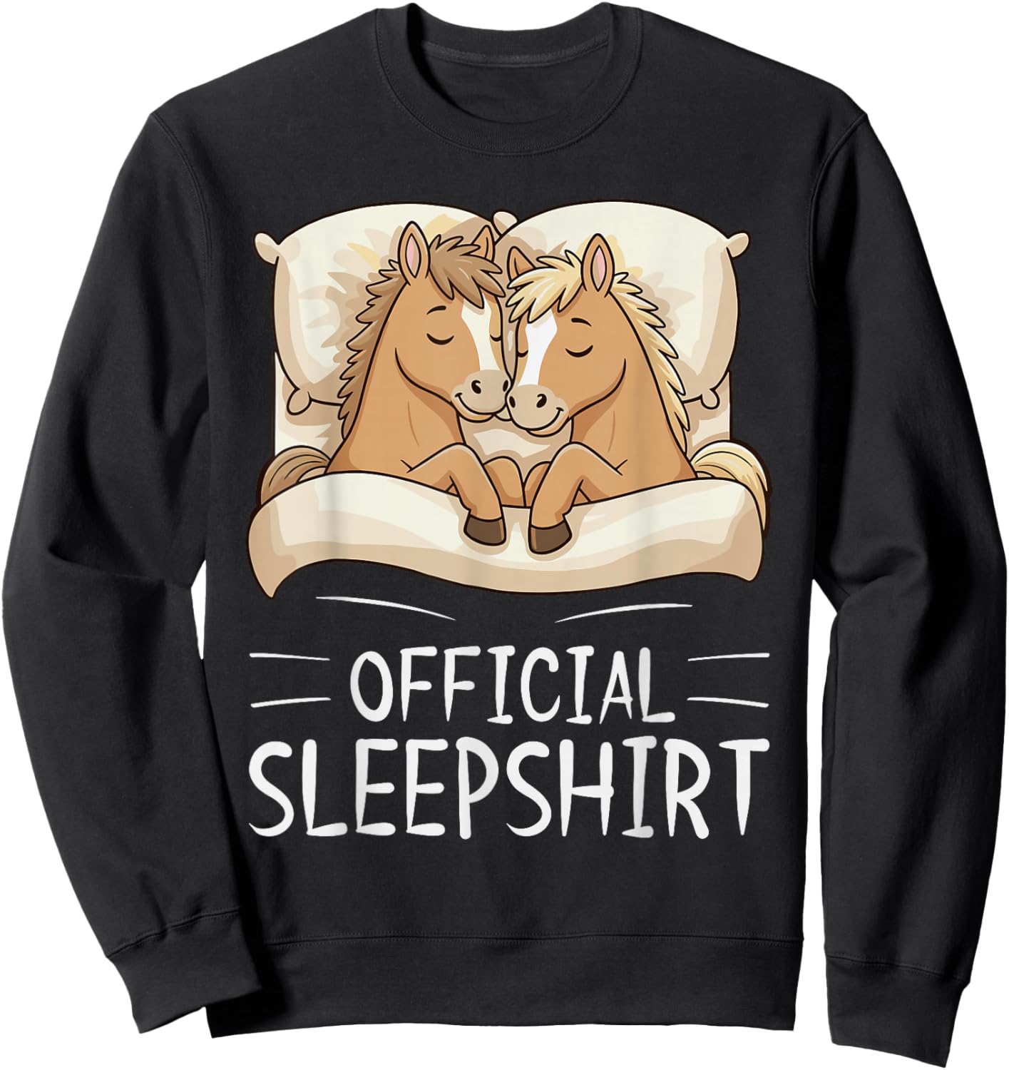 Horse Animal Official Sleepshirt Pajamas Nightgown Sweatshirt - Sweatshirt | Black