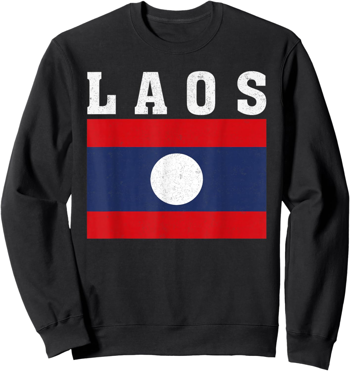 Laos Flag Patriotic National Roots Souvenir Sweatshirt - Sweatshirt | Black