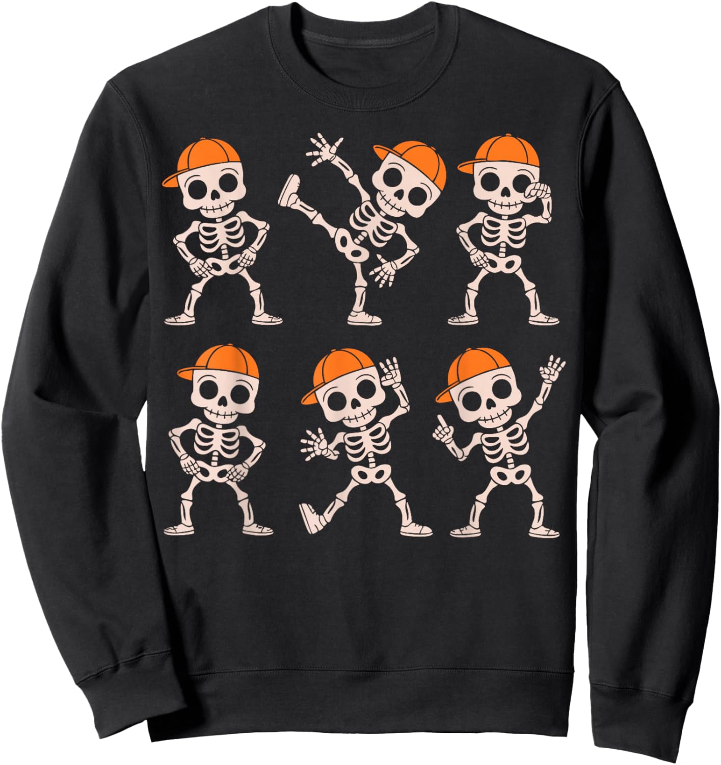 Funny Cute Dancing Skeleton Halloween Boys Kids Toddlers Sweatshirt - Sweatshirt | Black