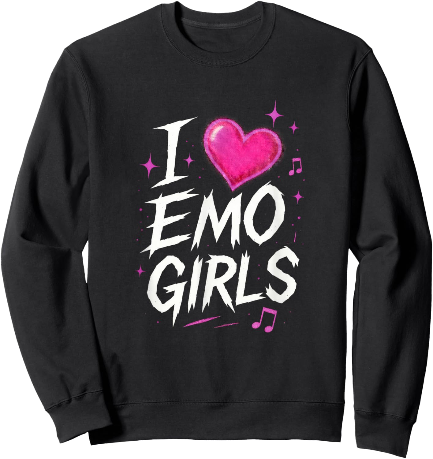 I Love Emo Girls - Emo Heart Music Youth Punk Sweatshirt - Sweatshirt | Black