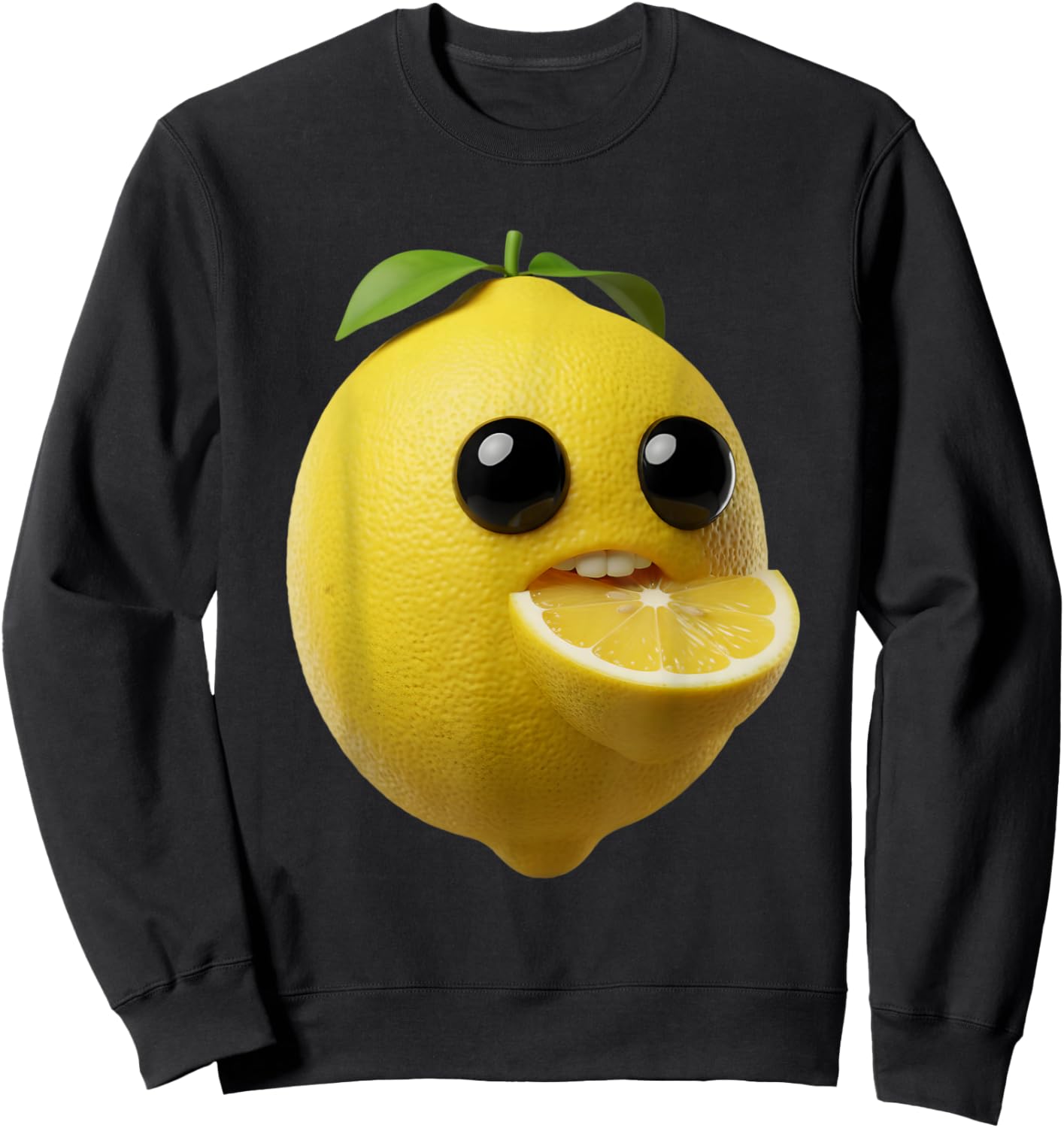 Niche Fruits Funny Lemon Meme Brainrot Surreal Sweatshirt - Sweatshirt | Black