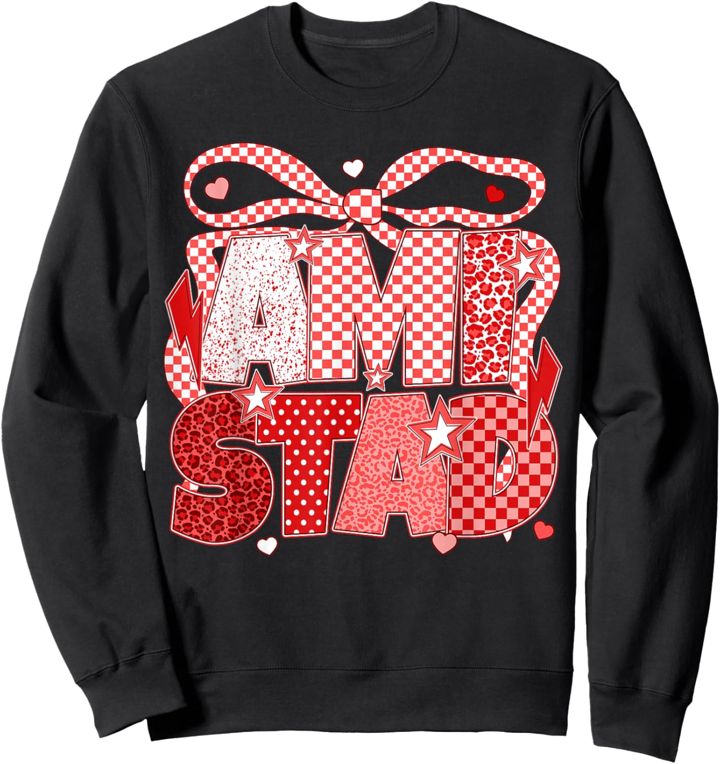Amistad First Name Coquette Bow for Teacher Student Sweatshirt - Sweatshirt | Black