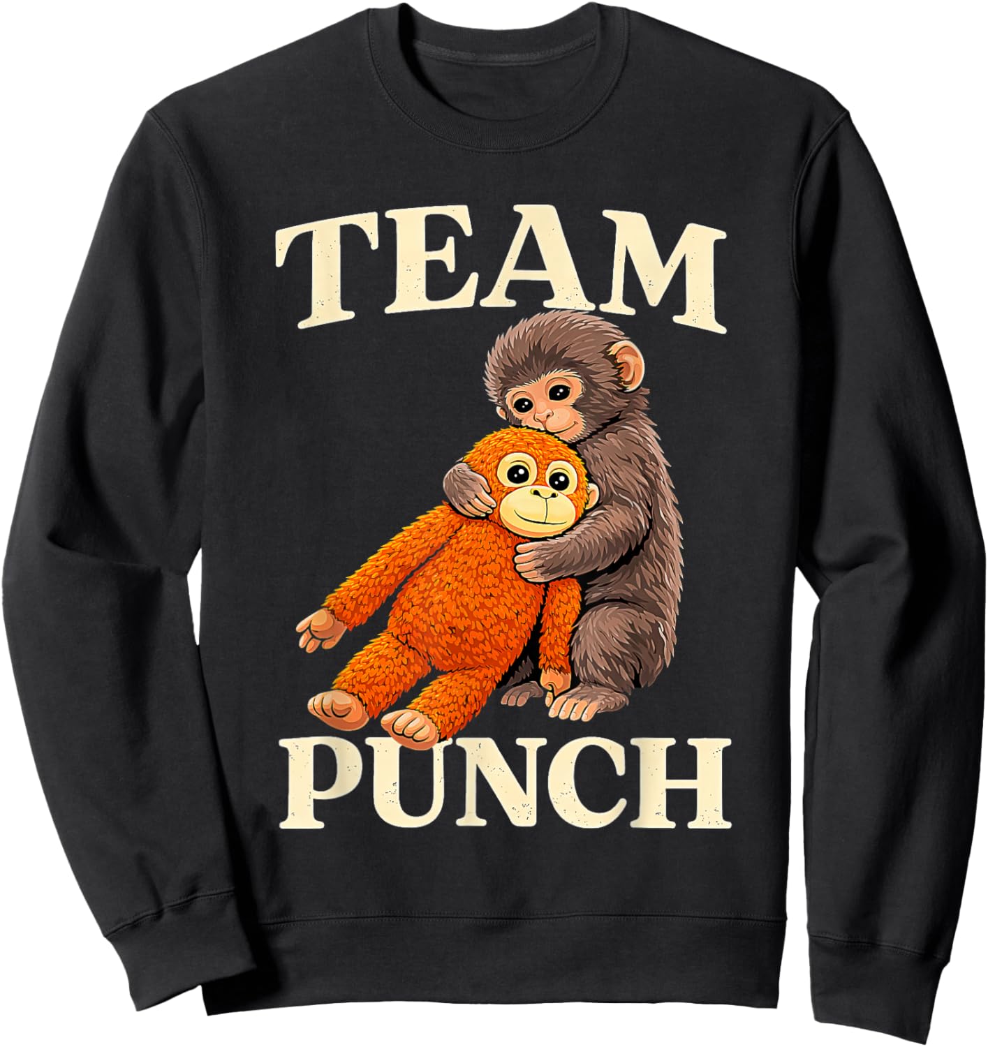 Retro Cute Monkey Punch Ultimately i Have to be Brave Viral Sweatshirt - Sweatshirt | Black