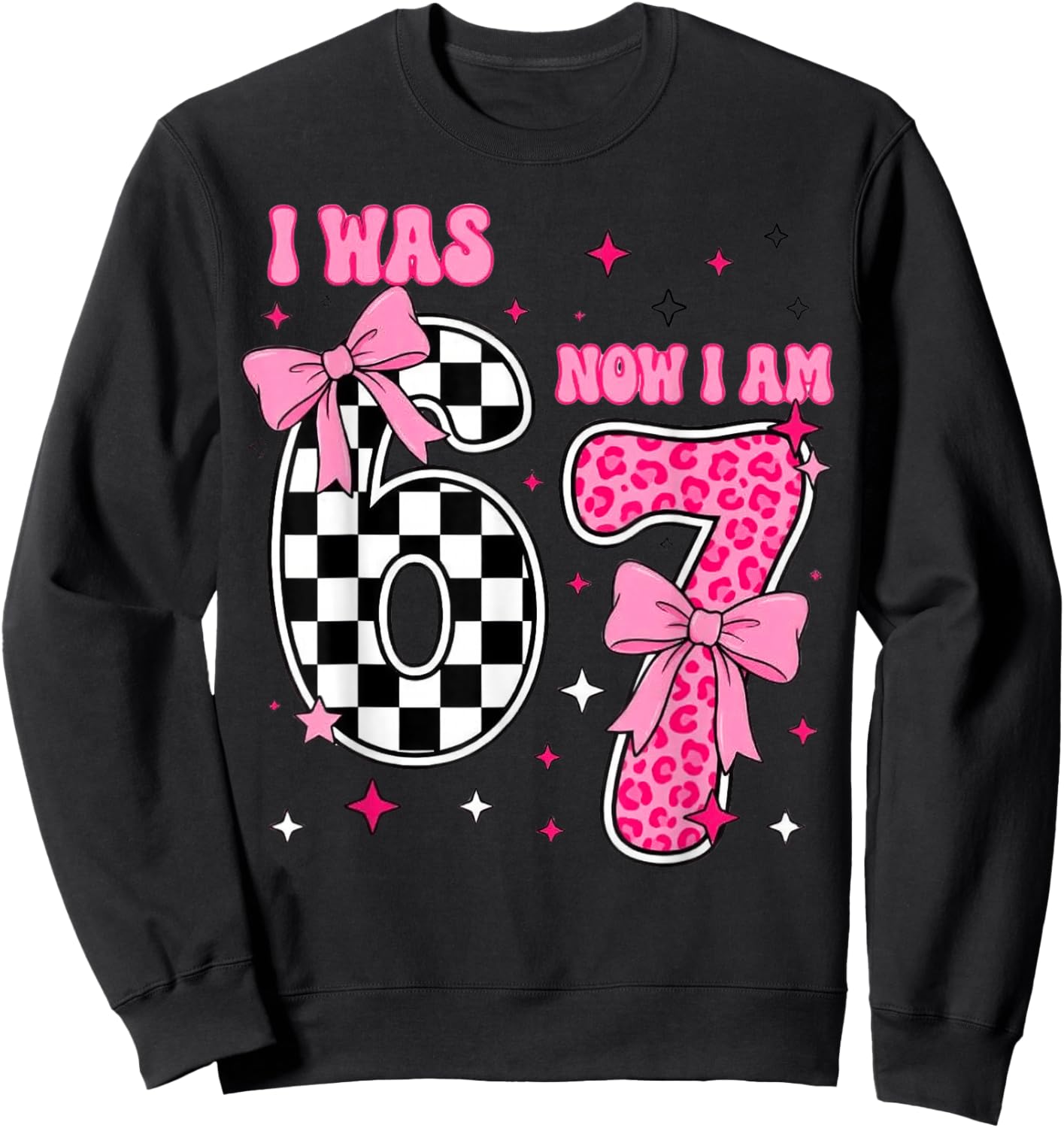 I was 6 Now I Am 7, 7th Birthday Sweatshirt - Sweatshirt | Black