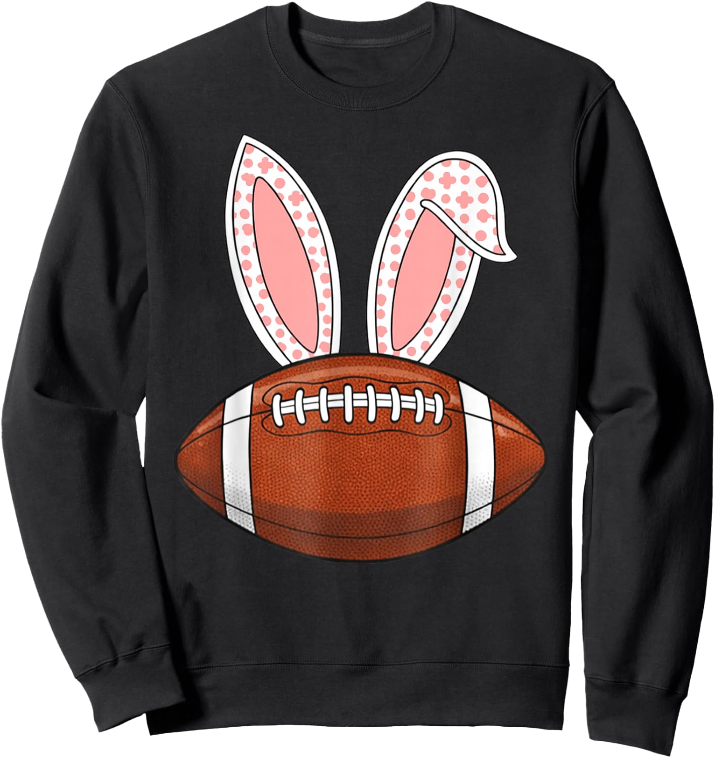 Bunny Ears American Football Fan Funny Easter Bunny Sports Sweatshirt - Sweatshirt | Black