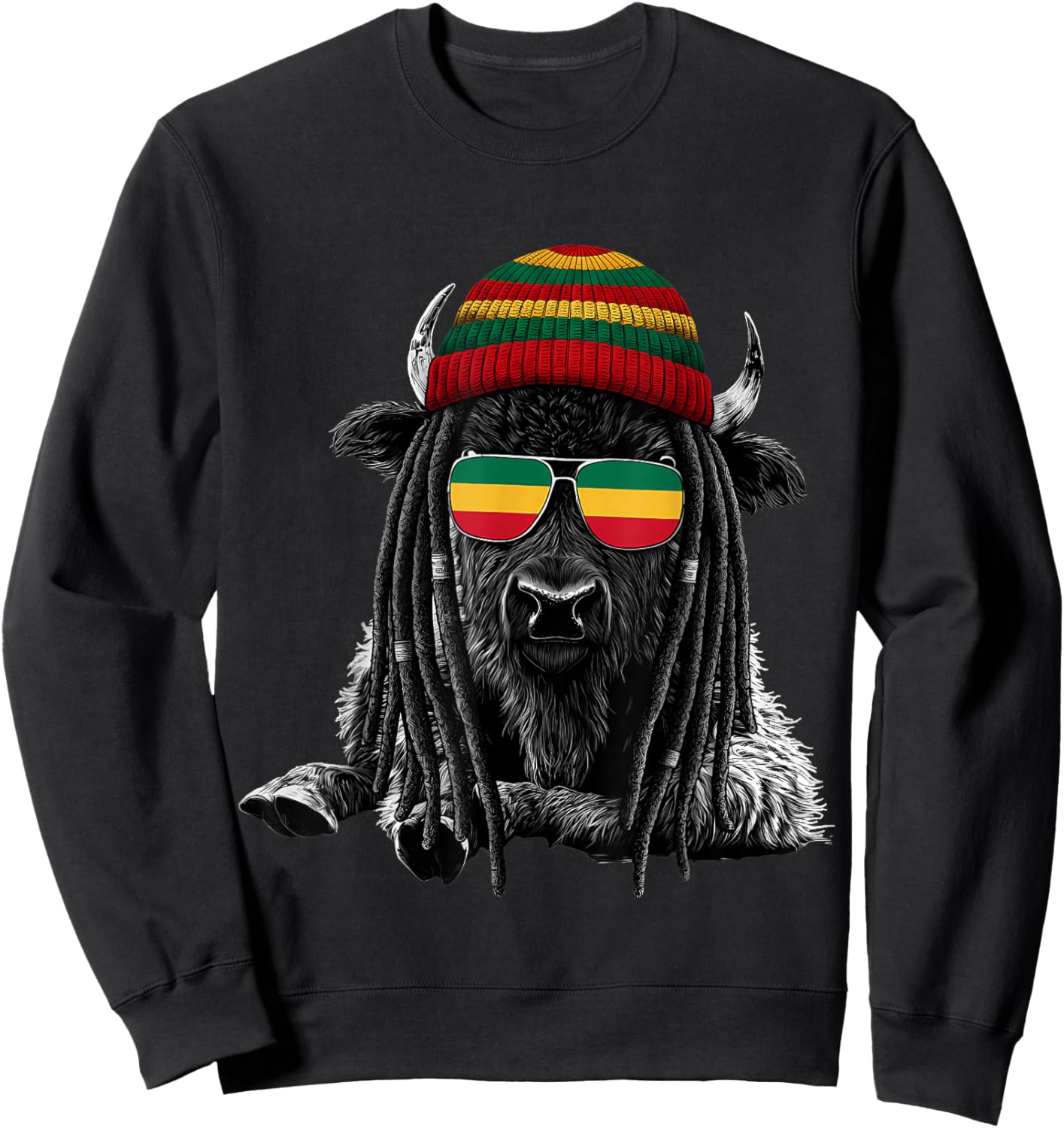 Rasta Reggae Music Rastafarian Roots Jamaican Rastafari Sweatshirt - Sweatshirt | Black