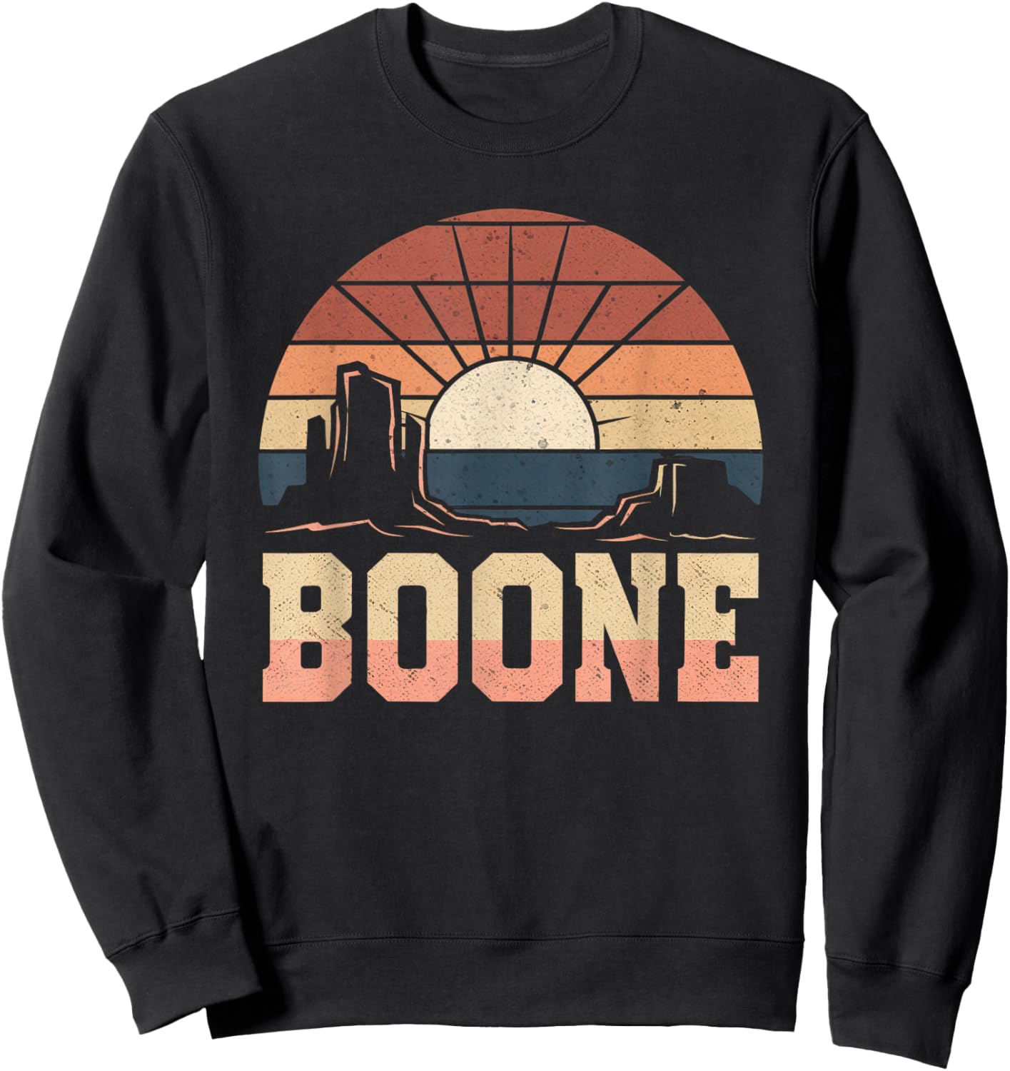 Boone Family Name I Love Boone 80's Vintage NC Retro Sweatshirt - Sweatshirt | Black