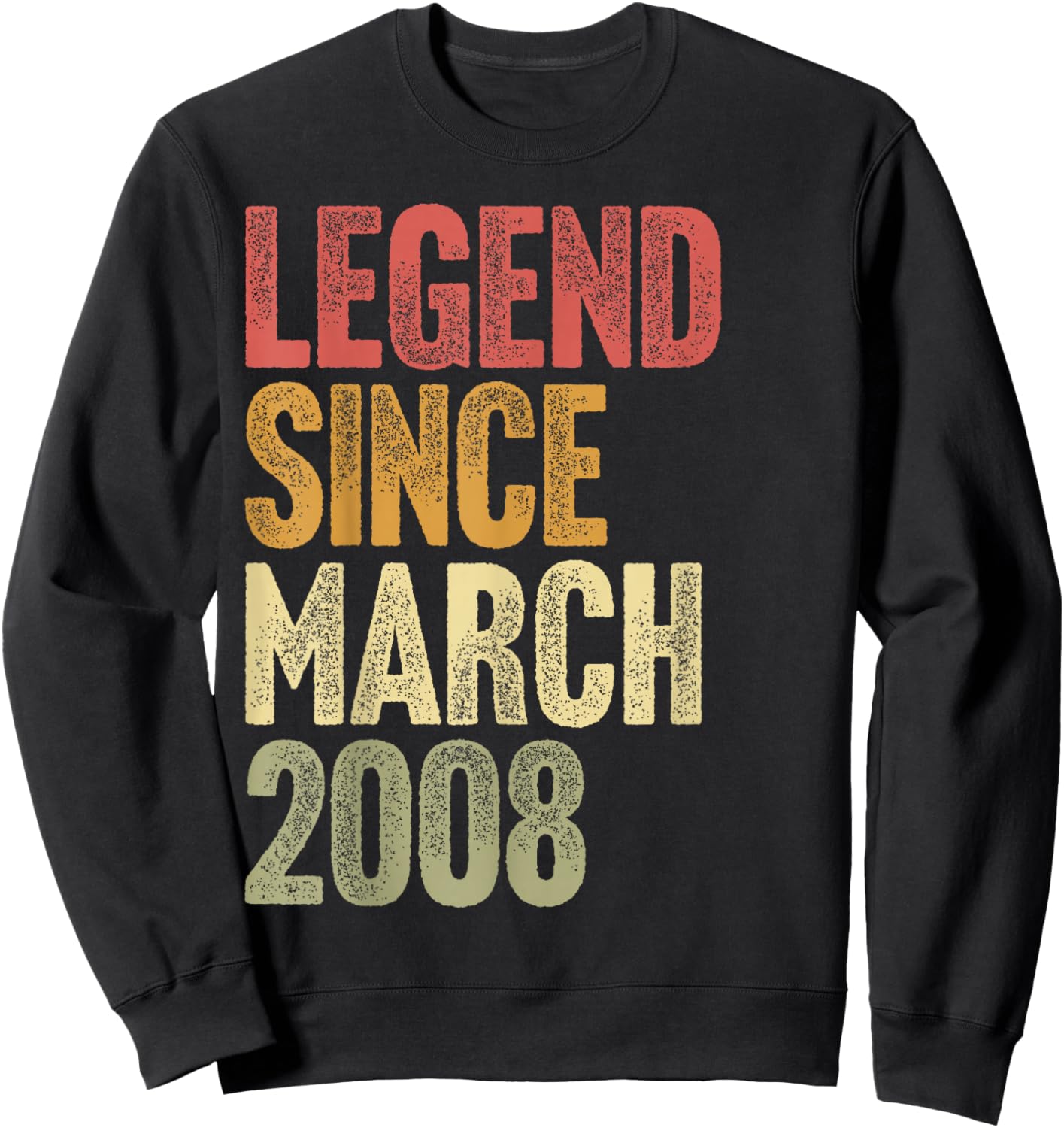 18 Year Old Legend Since March 2008 Retro 18th Birthday Sweatshirt - Sweatshirt | Black