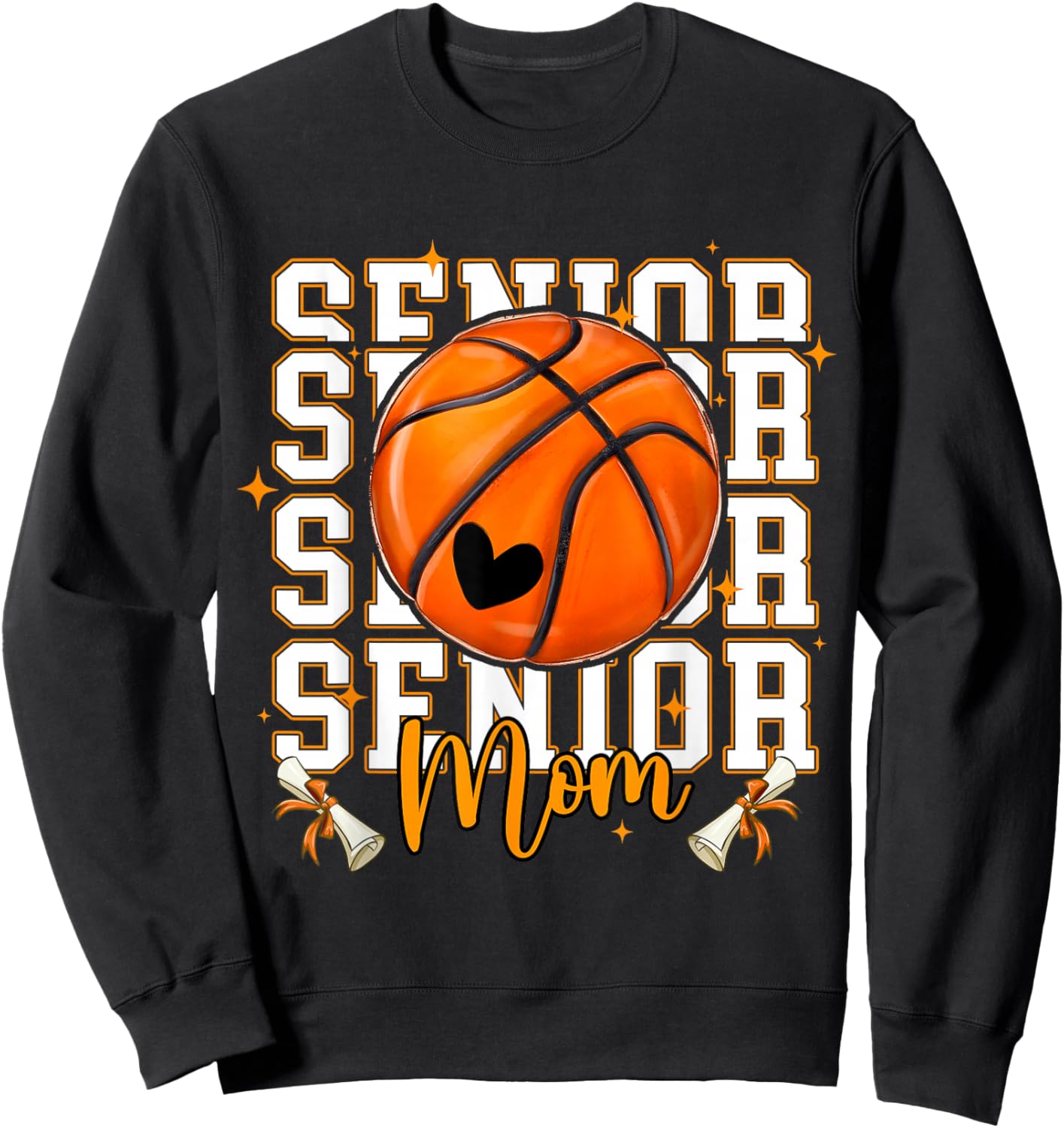 Senior Basketball Mom 2026 Funny Basketball Graduation Sweatshirt - Sweatshirt | Black