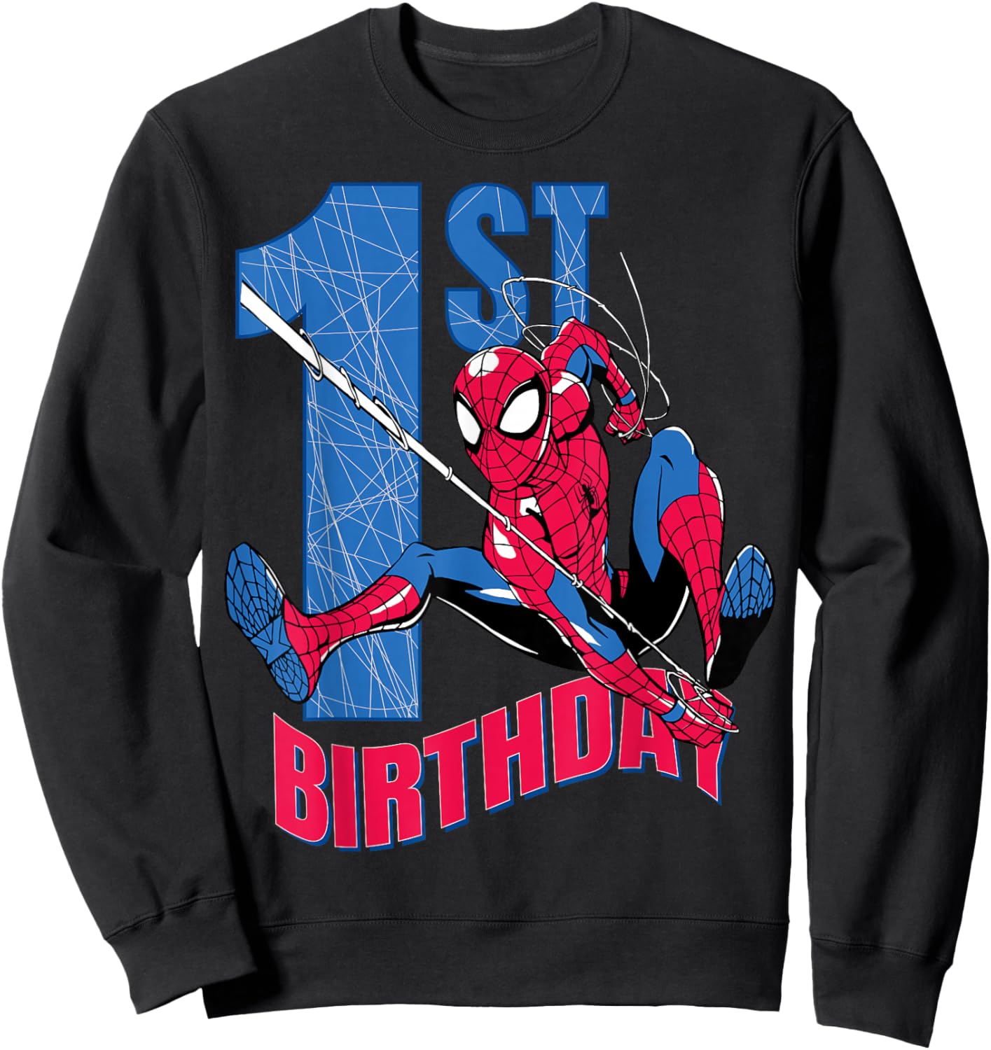 Marvel Comics Spider-Man 1st Birthday Hero Web Action Sweatshirt - Sweatshirt | Black