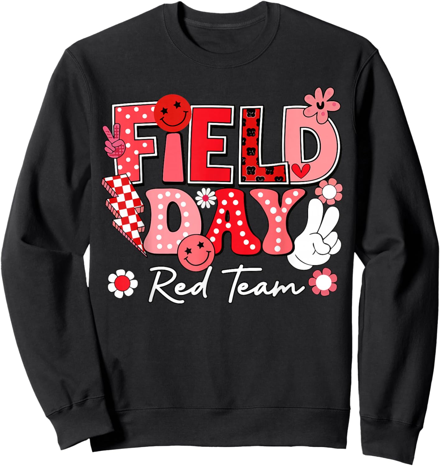 Field Day Red Team Funny for Teacher Kids Field Day Games Sweatshirt - Sweatshirt | Black