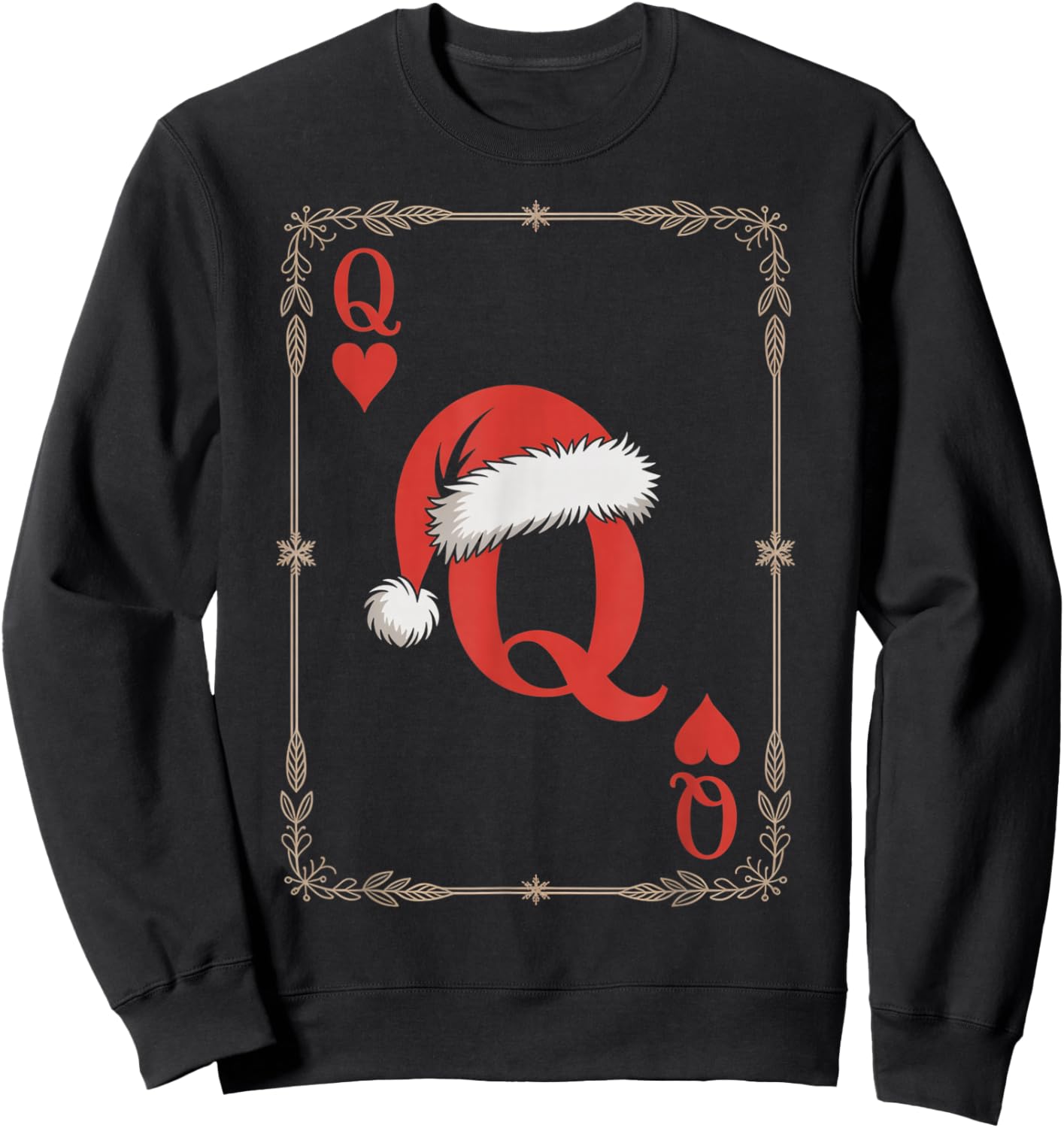 Queen of Hearts Christmas Costume - Playing Card Sweatshirt - Sweatshirt | Black