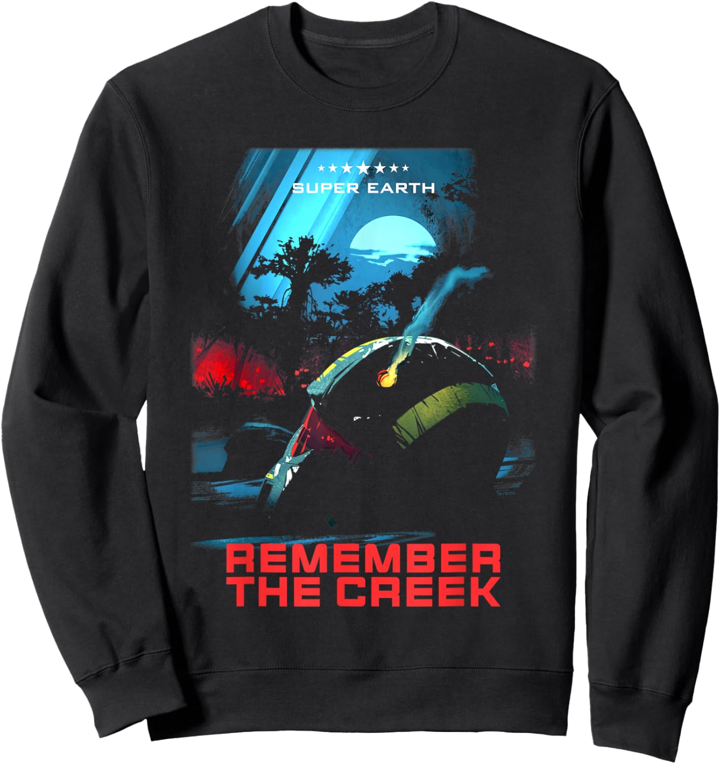 Helldivers 2 Remember The Creek Super Earth Video Game Sweatshirt - Sweatshirt | Black